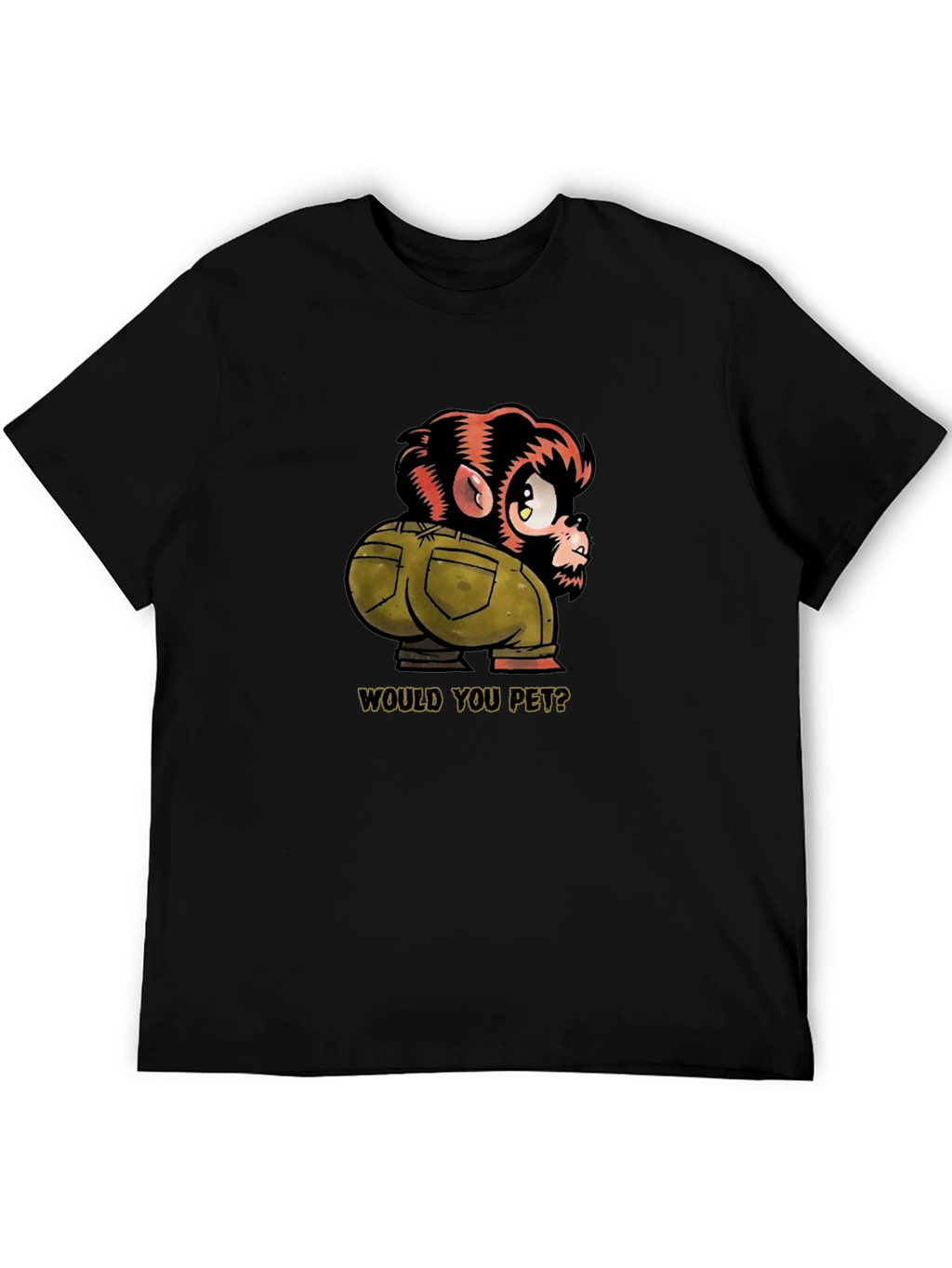 Monkey Butt T-Shirt - Would You Pet? Novelty Tee