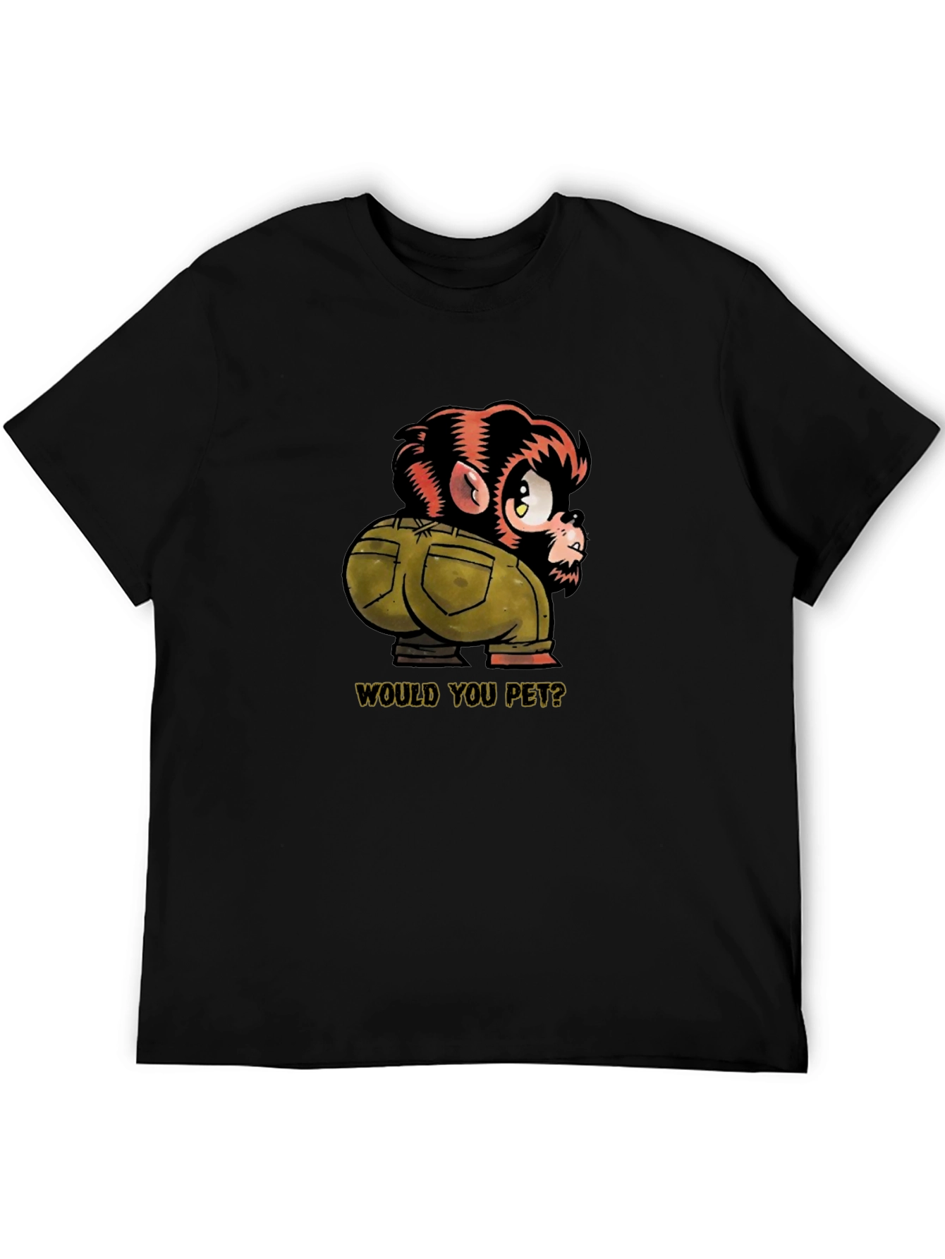 Monkey Butt T-Shirt - Would You Pet? Novelty Tee
