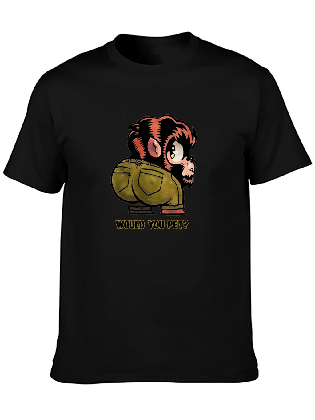 Monkey Butt T-Shirt - Would You Pet? Novelty Tee