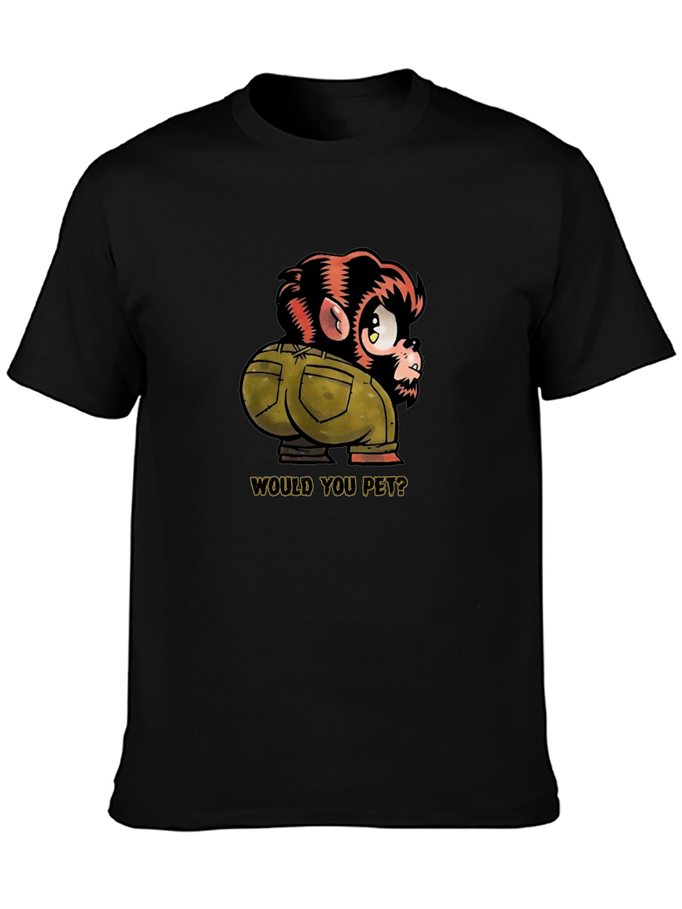 Monkey Butt T-Shirt - Would You Pet? Novelty Tee