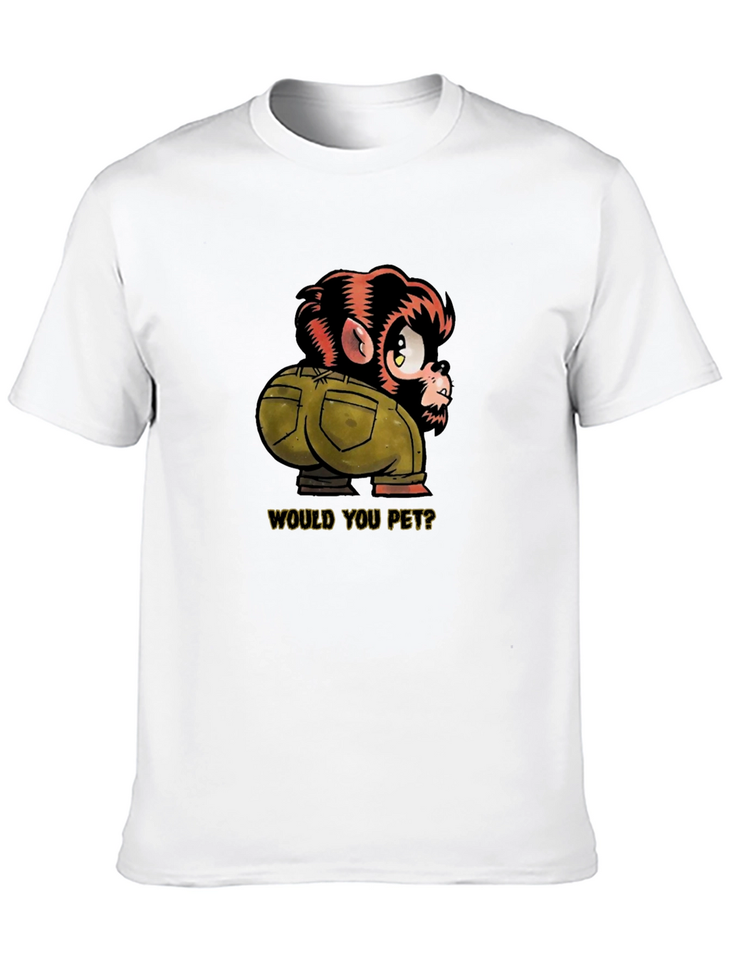 Monkey Butt T-Shirt - Would You Pet? Novelty Tee