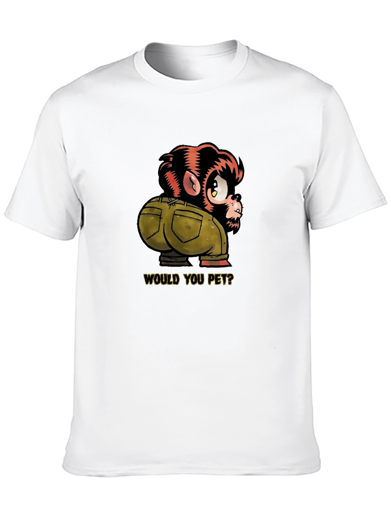 Monkey Butt T-Shirt - Would You Pet? Novelty Tee