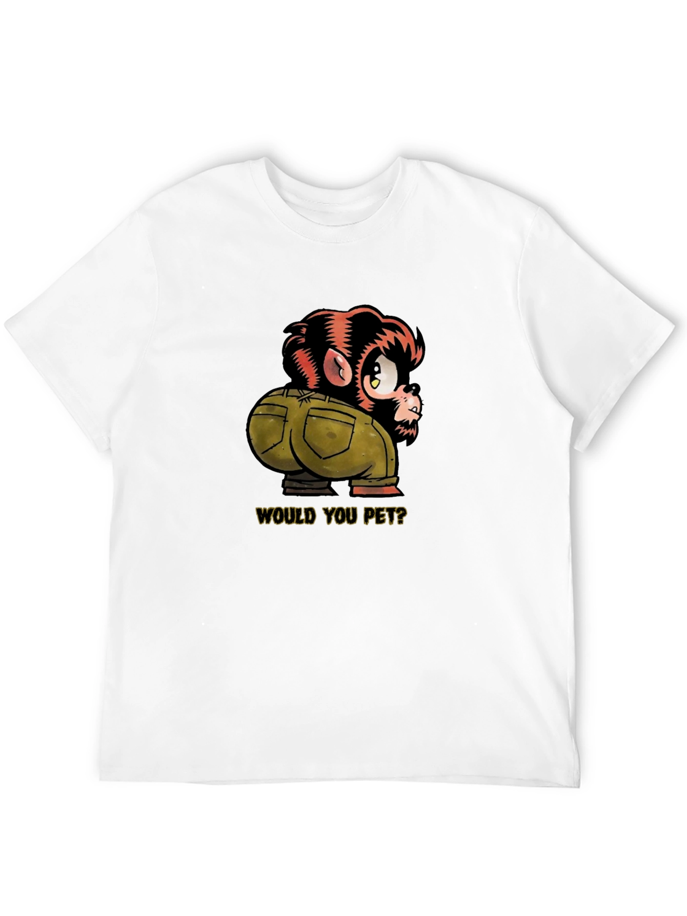 Monkey Butt T-Shirt - Would You Pet? Novelty Tee