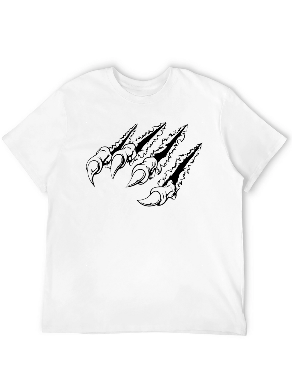 Claw Mark Graphic Tee - Black Cotton T-Shirt
