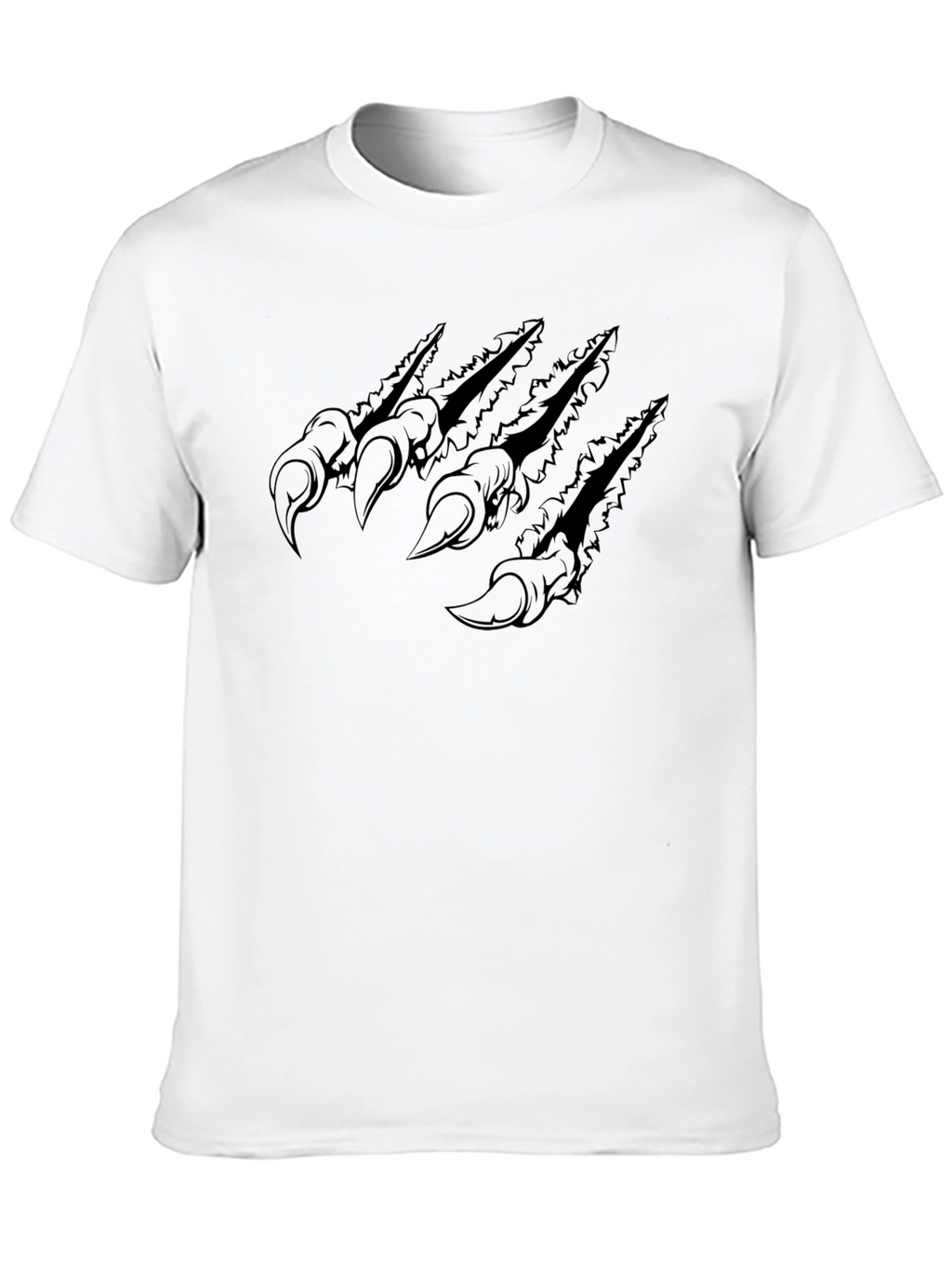 Claw Mark Graphic Tee - Black Cotton T-Shirt