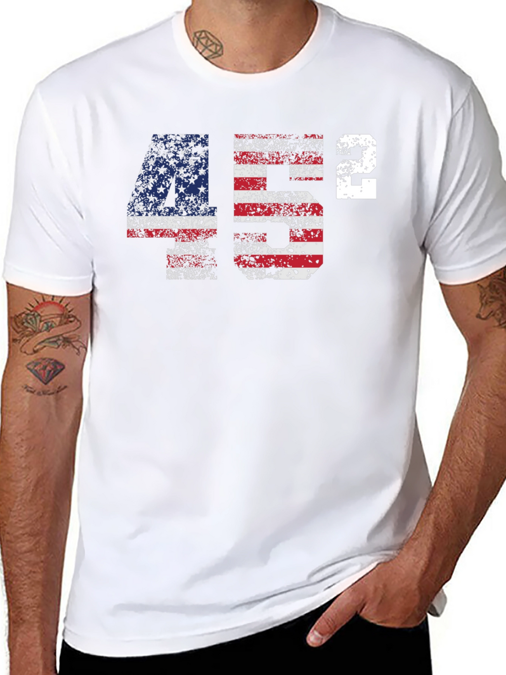 45 Squared Patriotic T-Shirt - USA Flag Design