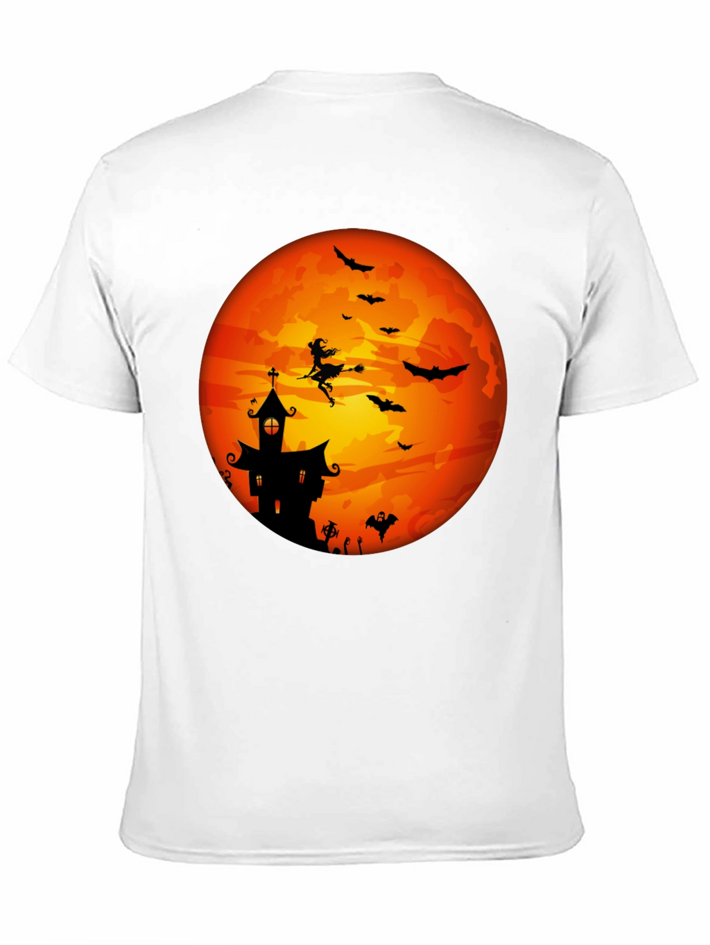 Halloween Moon Witch & Haunted House T-Shirt