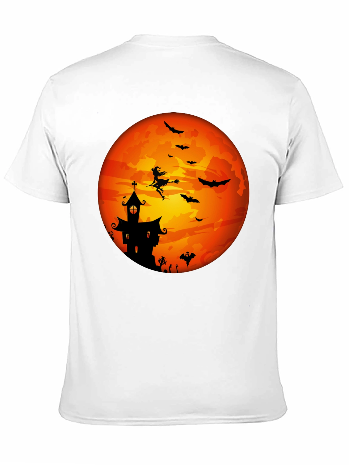 Halloween Moon Witch & Haunted House T-Shirt
