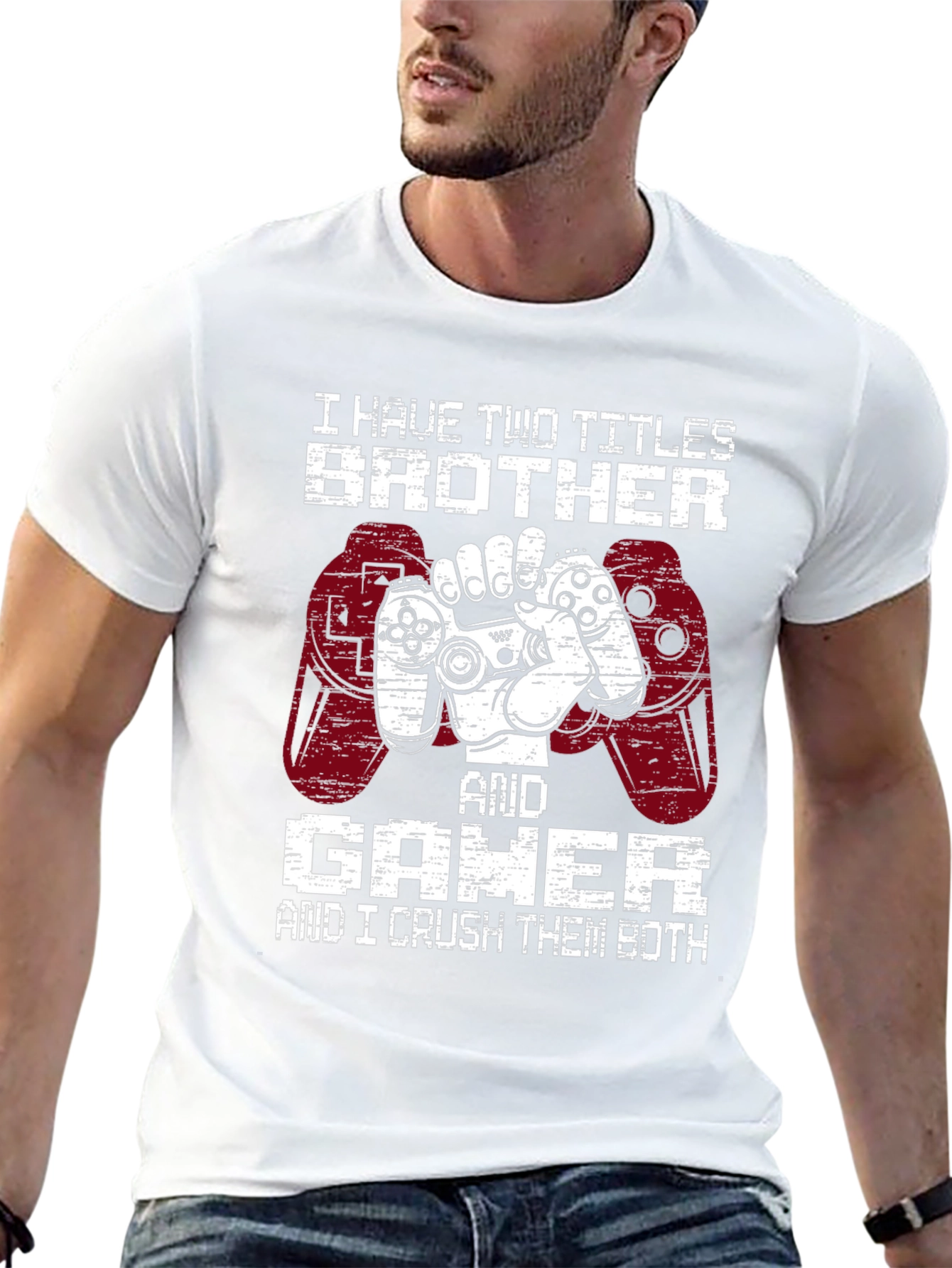 Brother and Gamer T-Shirt - I Crush Them Both