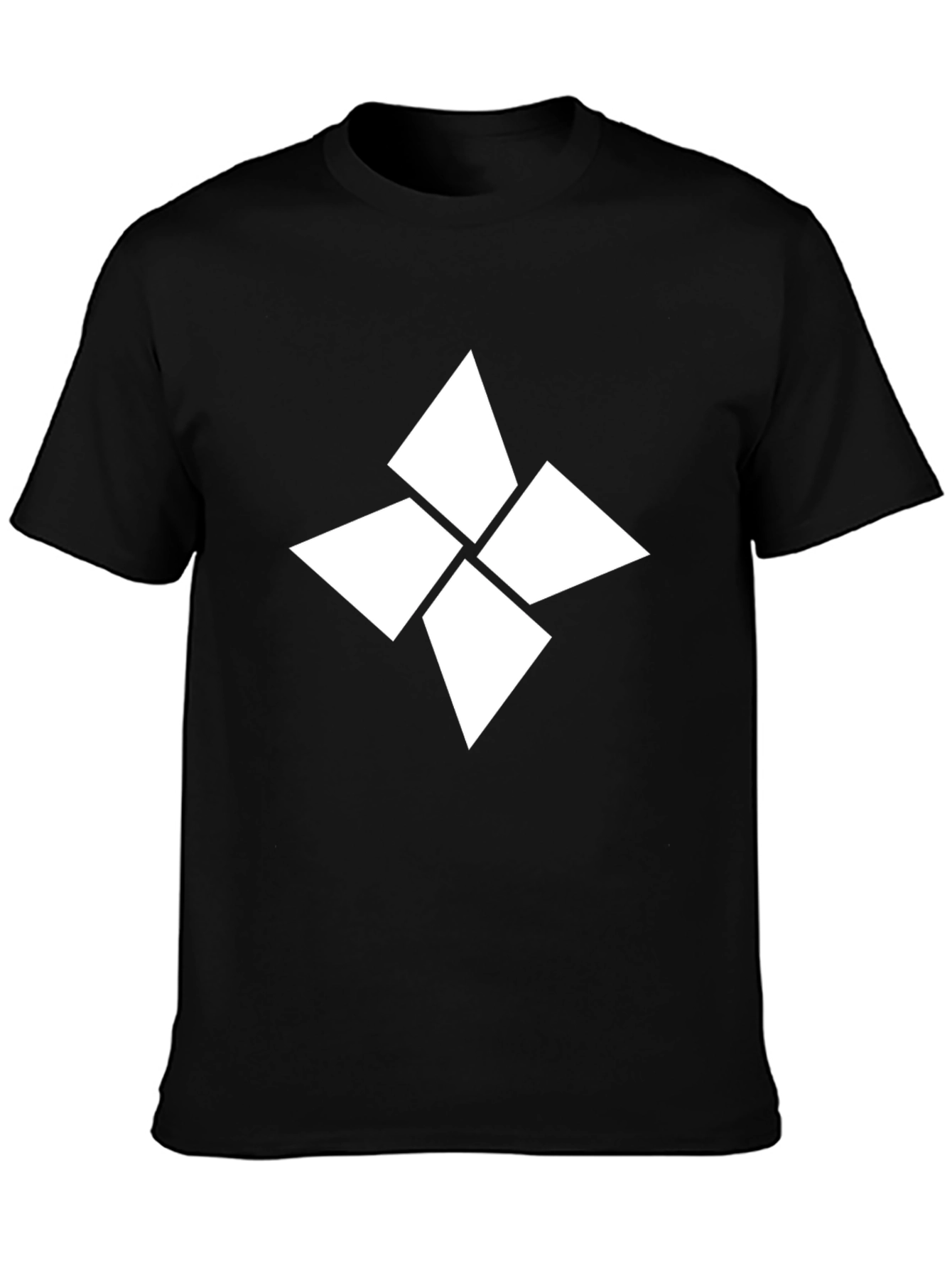 Geometric White Logo Black T-Shirt