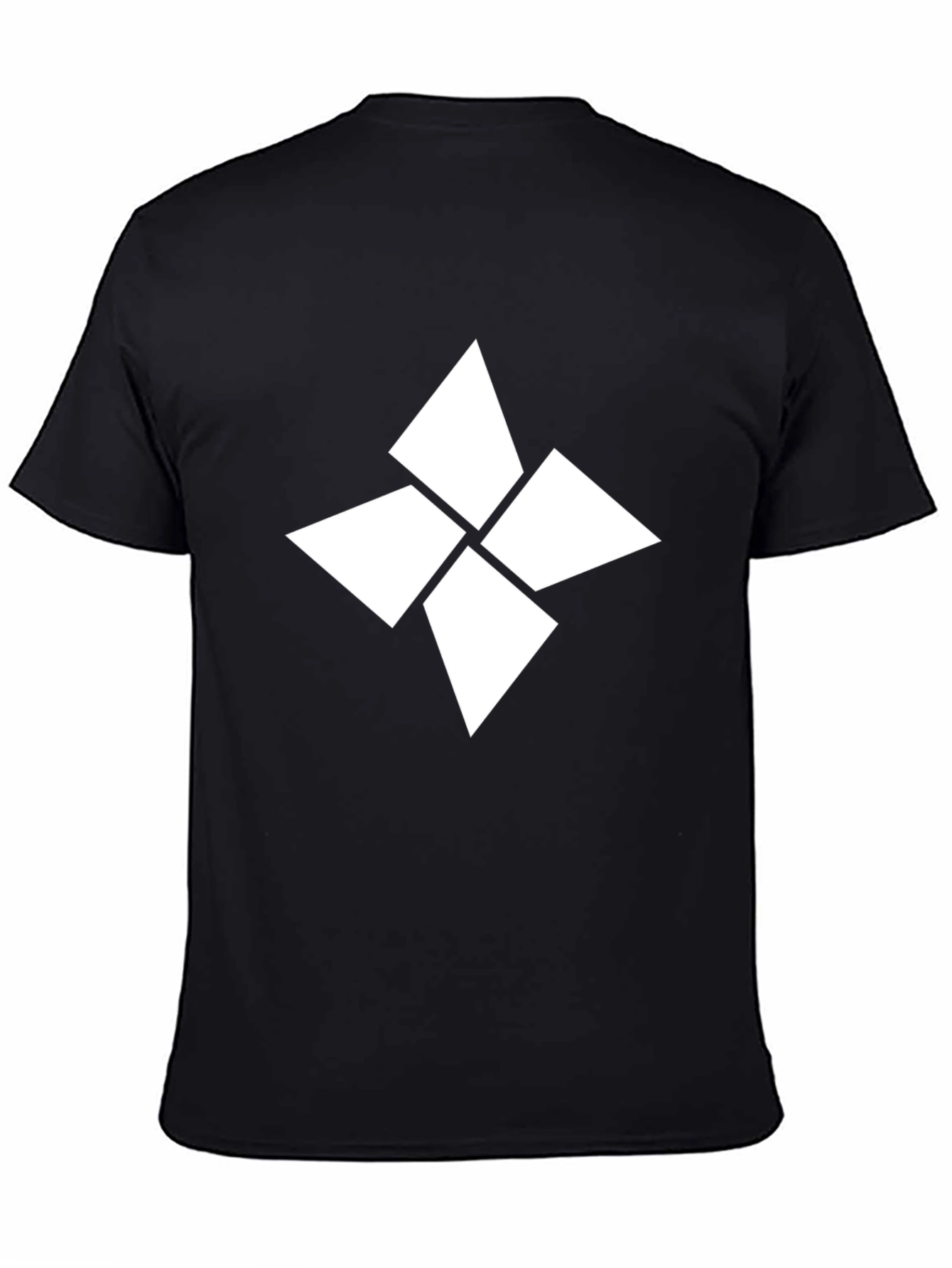 Geometric White Logo Black T-Shirt