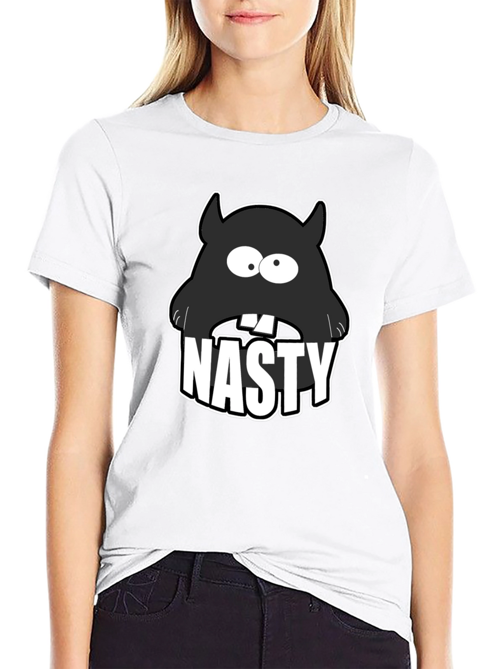 Nasty Monster Graphic T-Shirt - Black