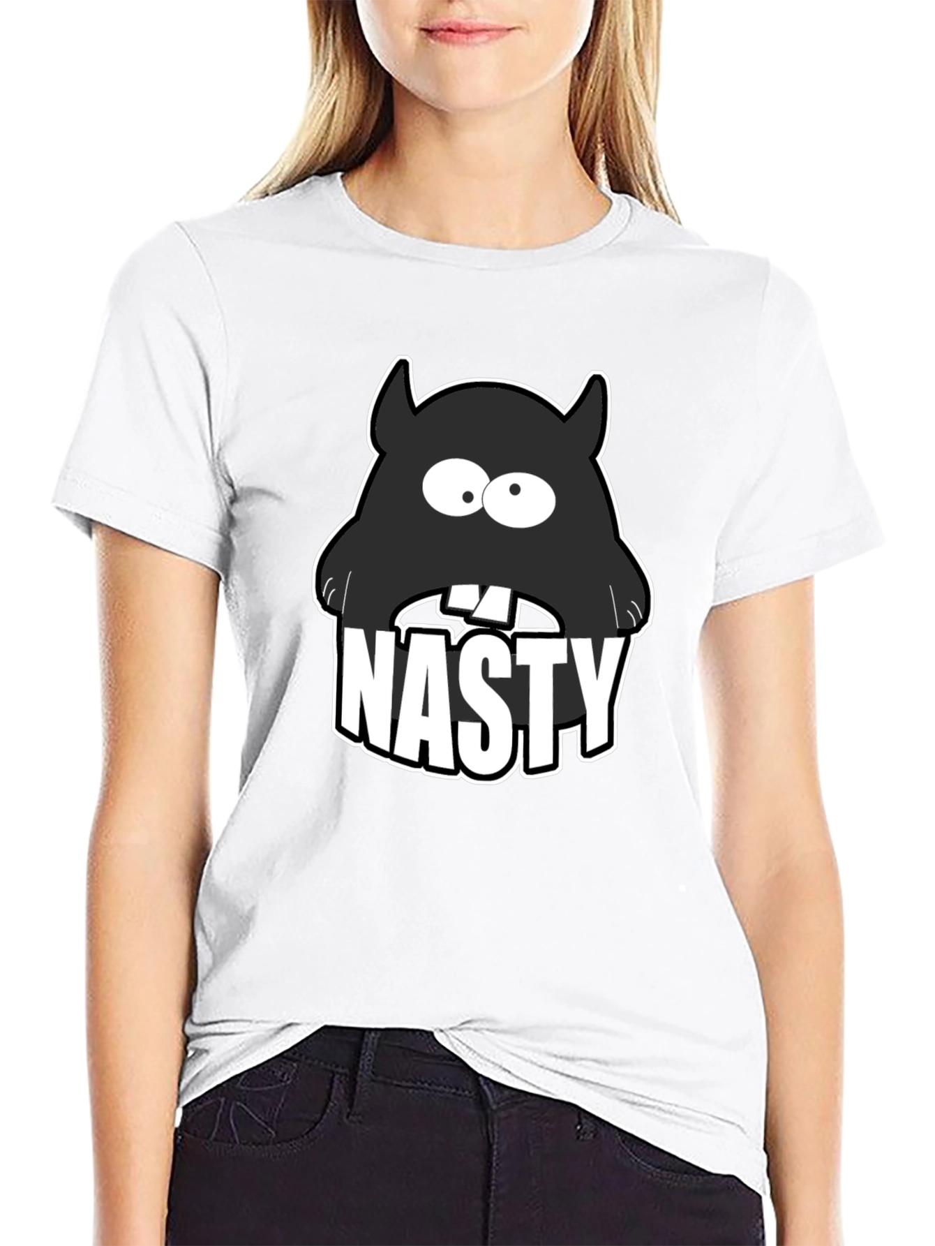 Nasty Monster Graphic T-Shirt - Black