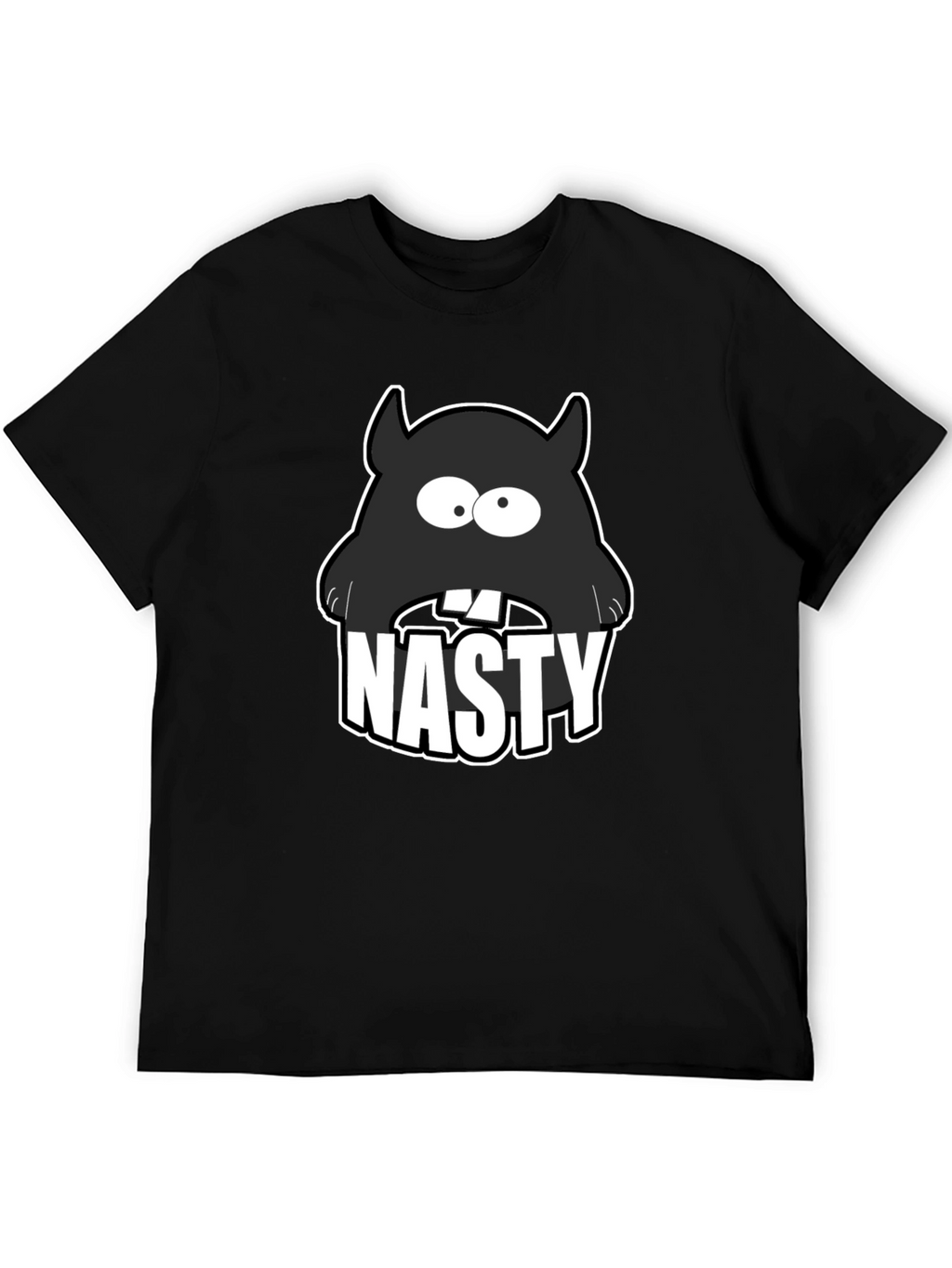 Nasty Monster Graphic T-Shirt - Black
