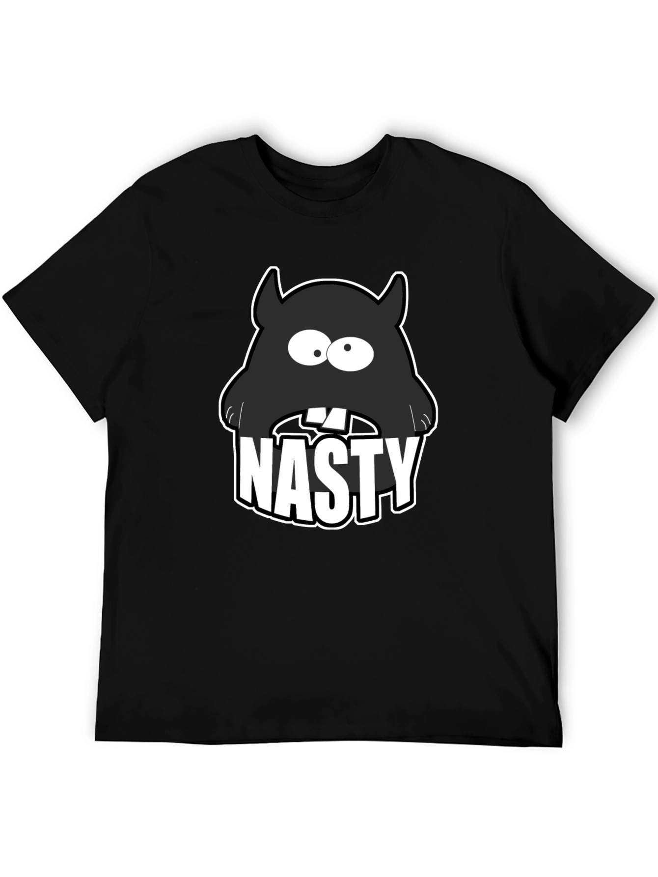 Nasty Monster Graphic T-Shirt - Black