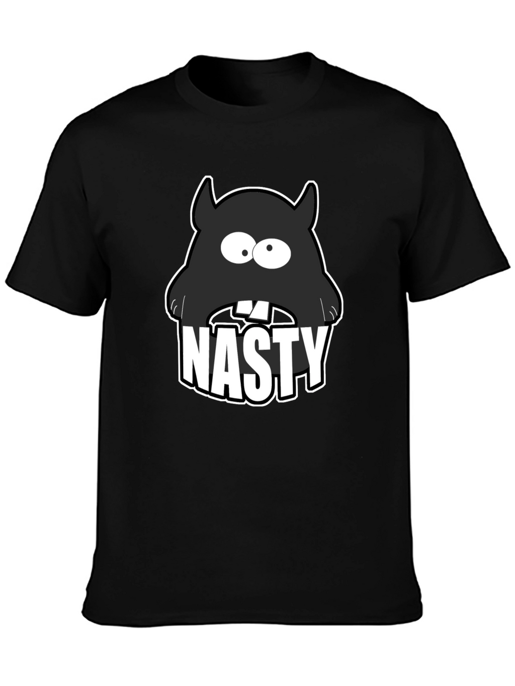 Nasty Monster Graphic T-Shirt - Black