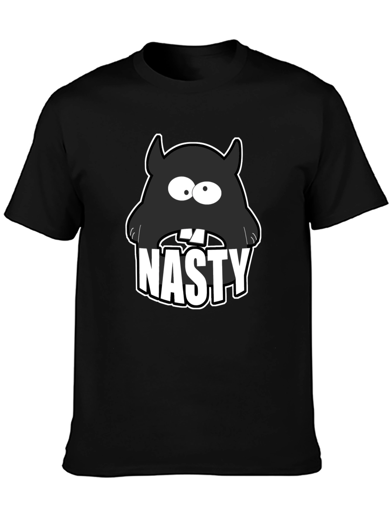 Nasty Monster Graphic T-Shirt - Black