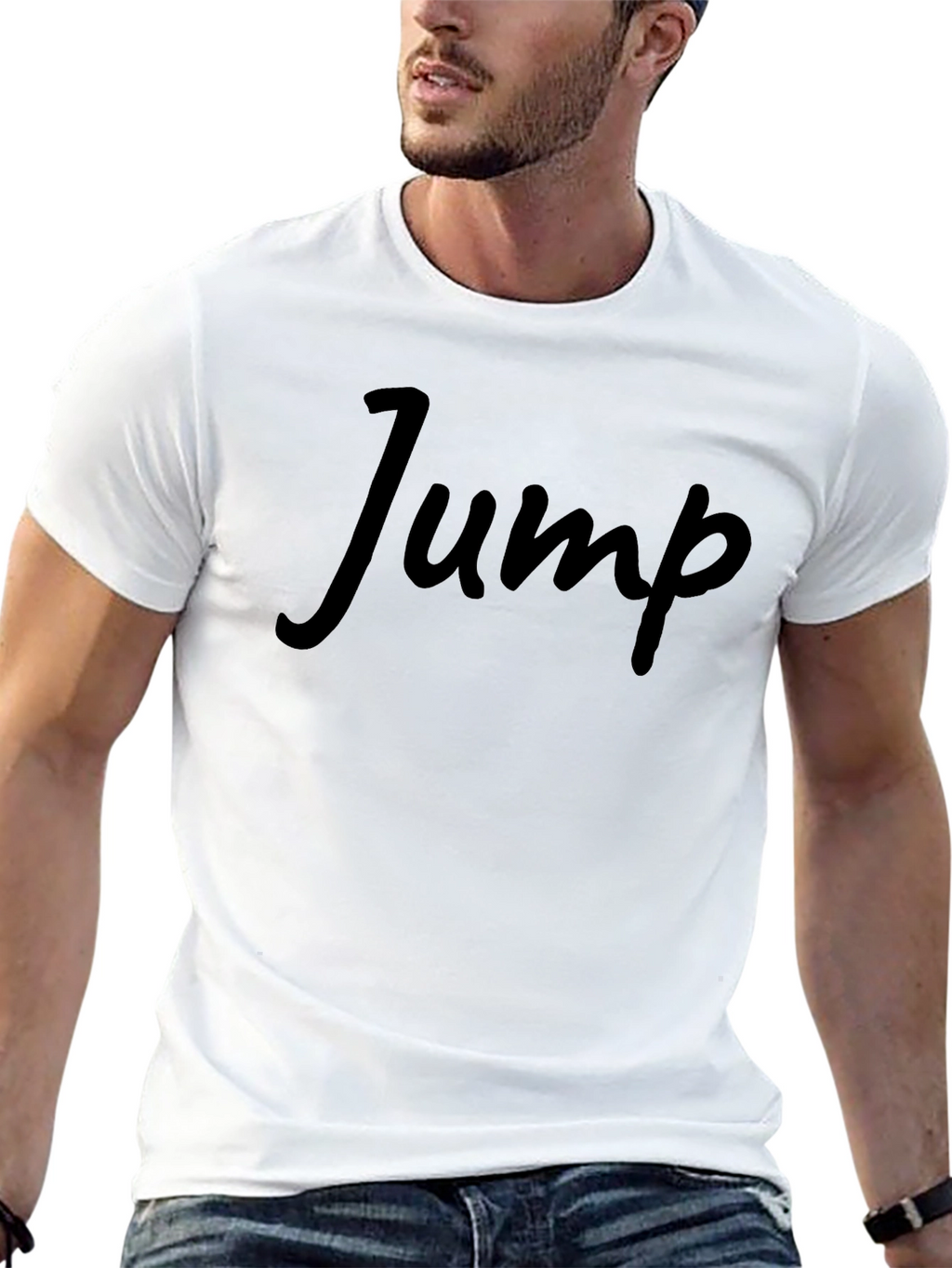 Jump Graphic Print Crew Neck T-Shirt