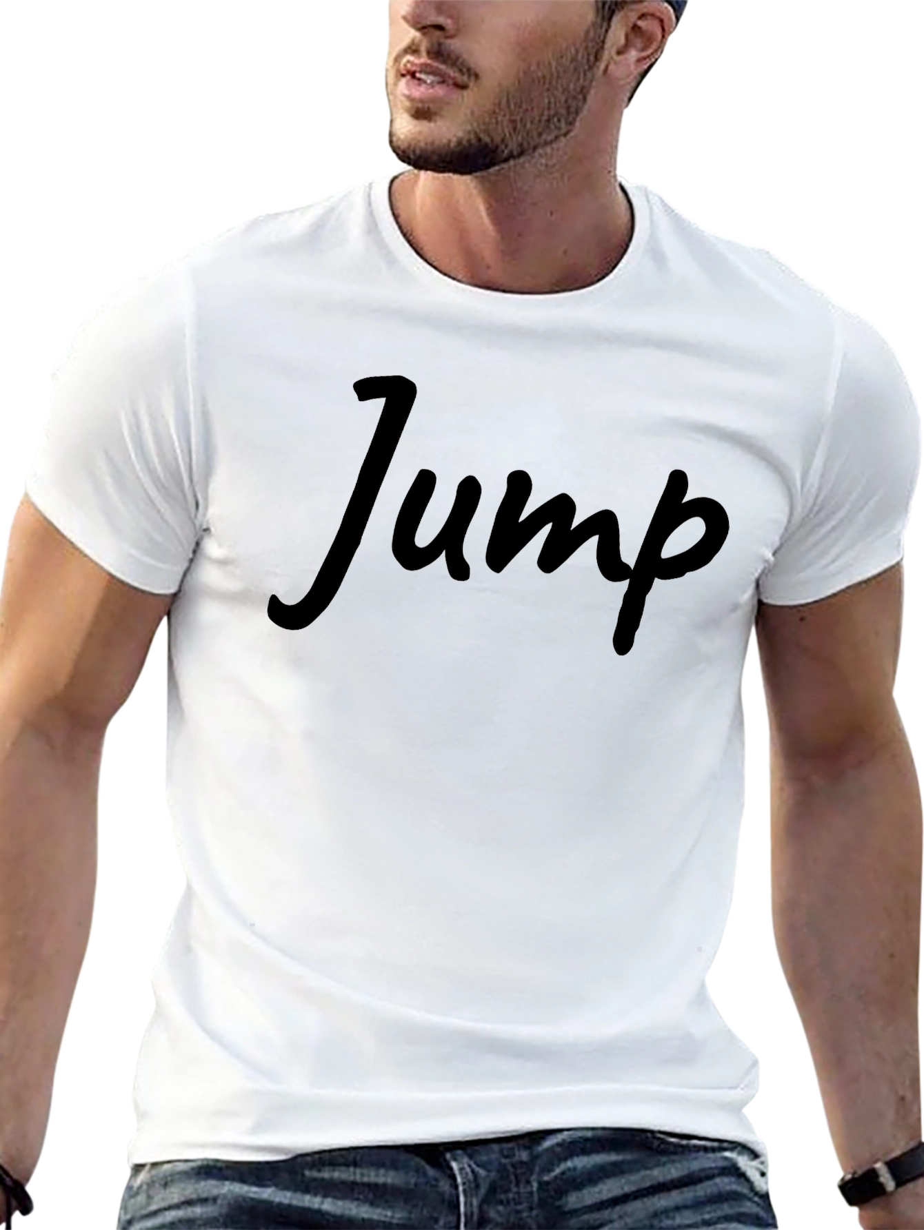 Jump Graphic Print Crew Neck T-Shirt