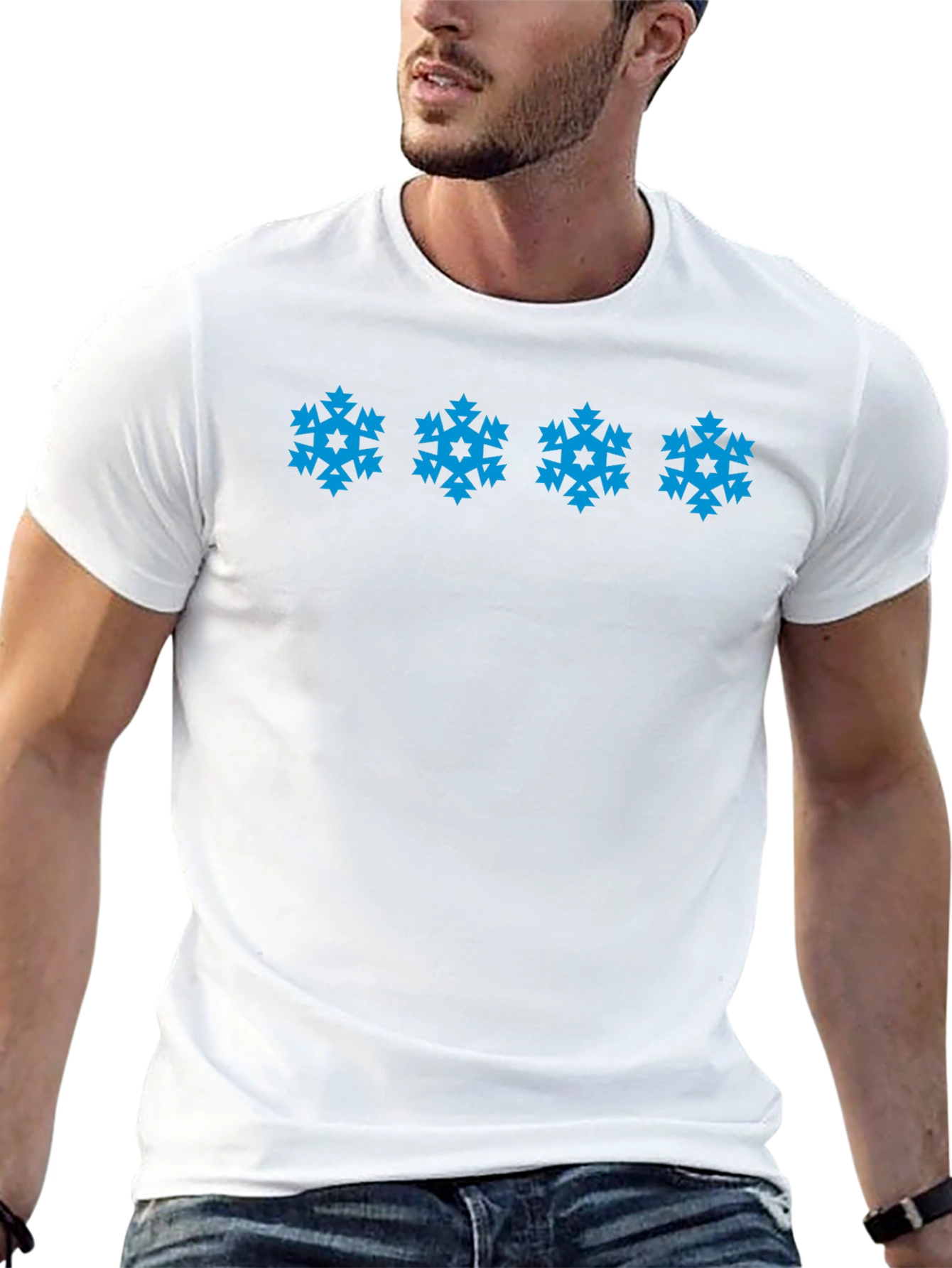 Snowflake Patterned T-Shirt