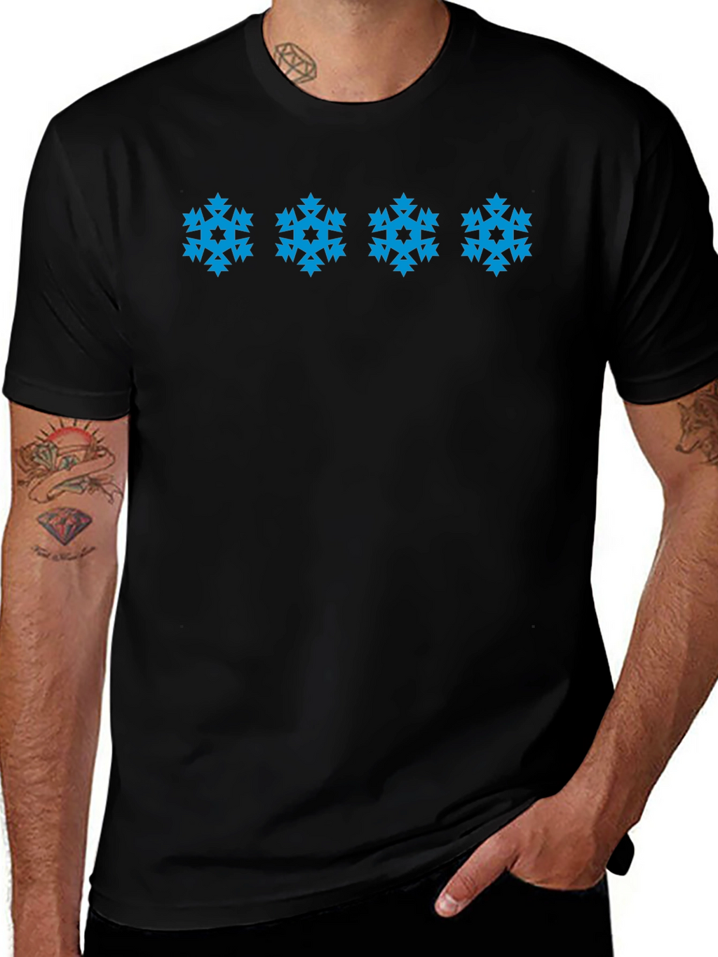 Snowflake Patterned T-Shirt