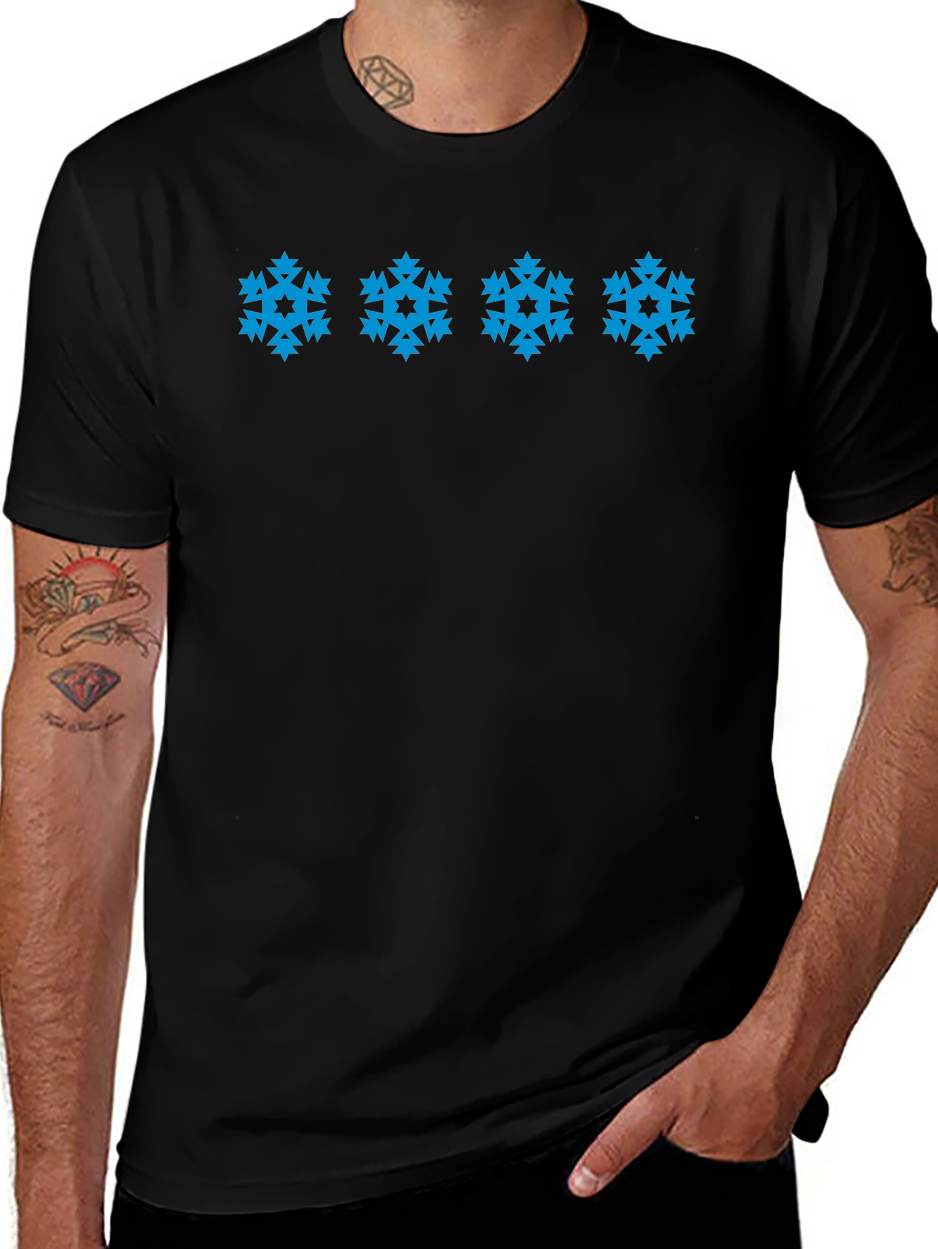 Snowflake Patterned T-Shirt