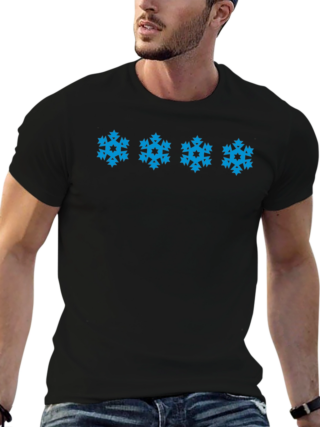 Snowflake Patterned T-Shirt