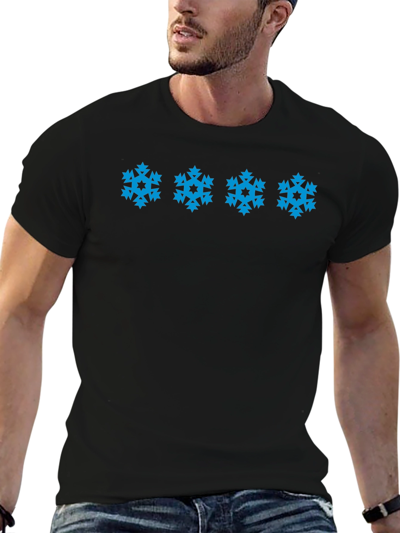Snowflake Patterned T-Shirt