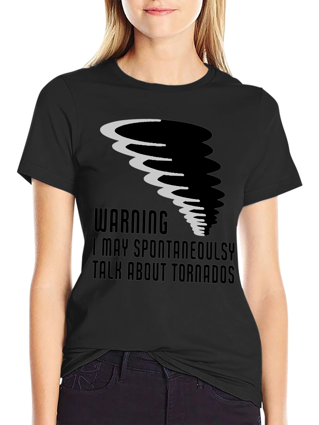 Tornado Humor Graphic Tee - Warning Spontaneous Talk