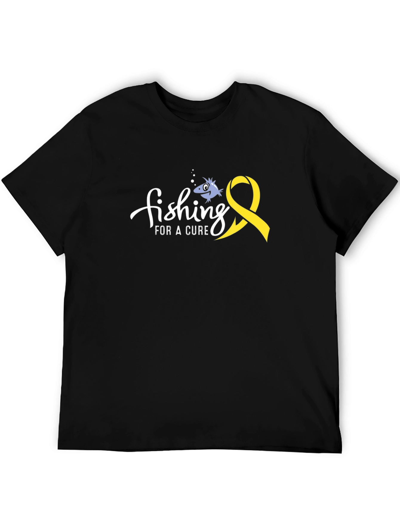 Fishing for a Cure T-Shirt - Childhood Cancer Awareness