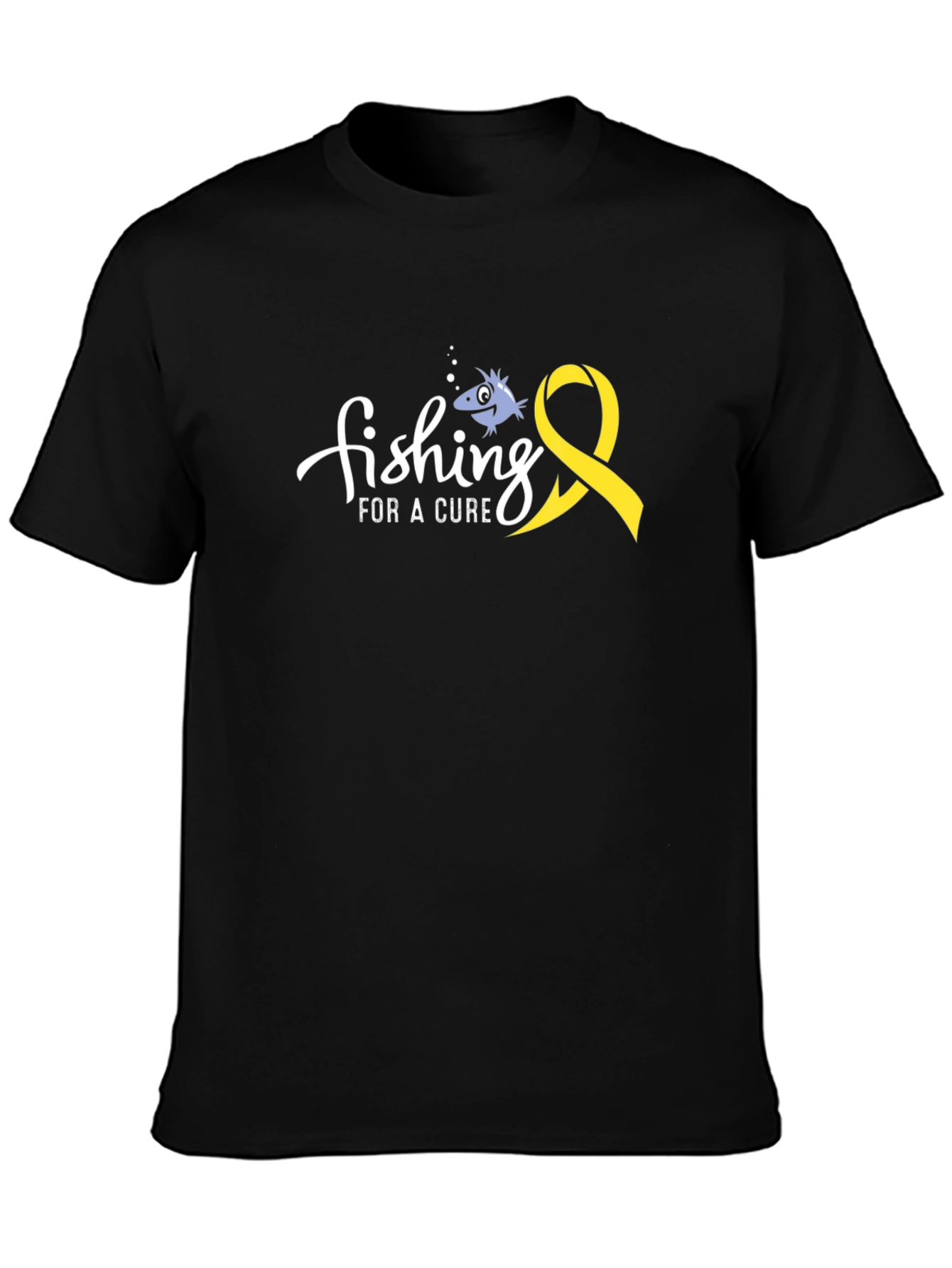 Fishing for a Cure T-Shirt - Childhood Cancer Awareness