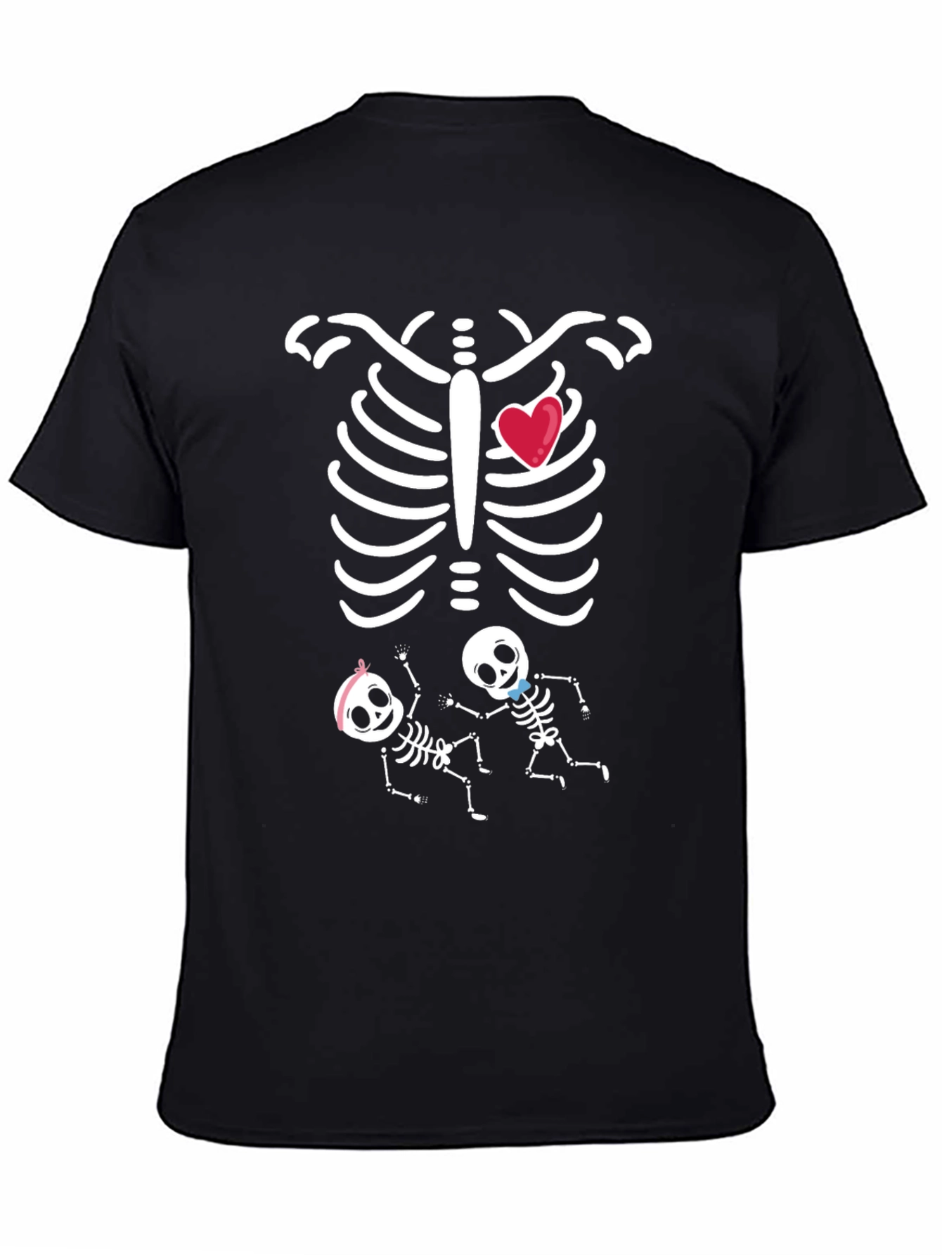 Funny Twin Skeleton Pregnancy T-Shirt
