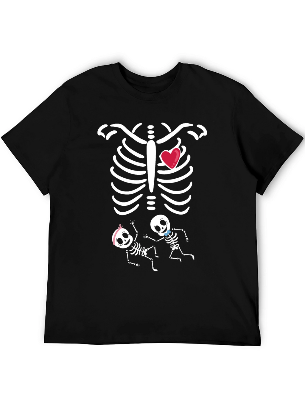 Funny Twin Skeleton Pregnancy T-Shirt