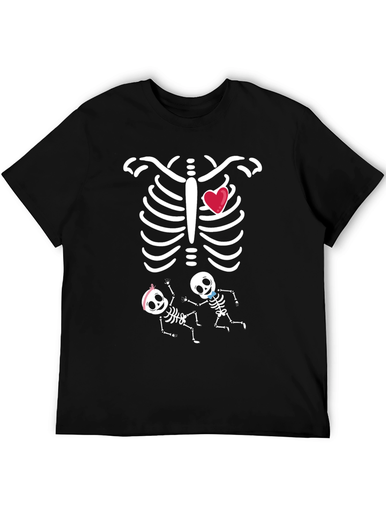 Funny Twin Skeleton Pregnancy T-Shirt