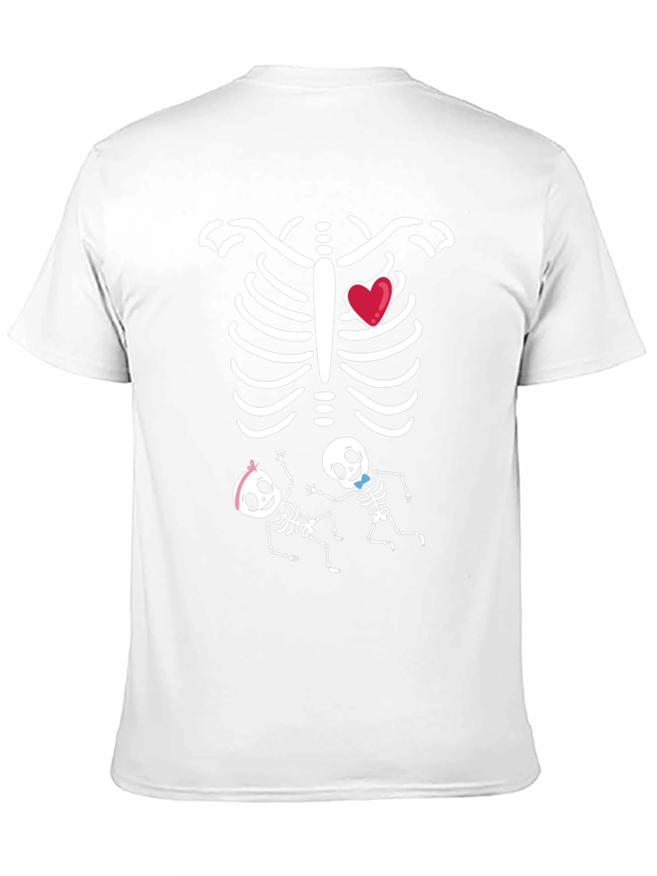 Funny Twin Skeleton Pregnancy T-Shirt