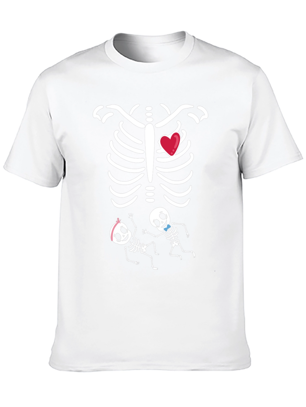 Funny Twin Skeleton Pregnancy T-Shirt