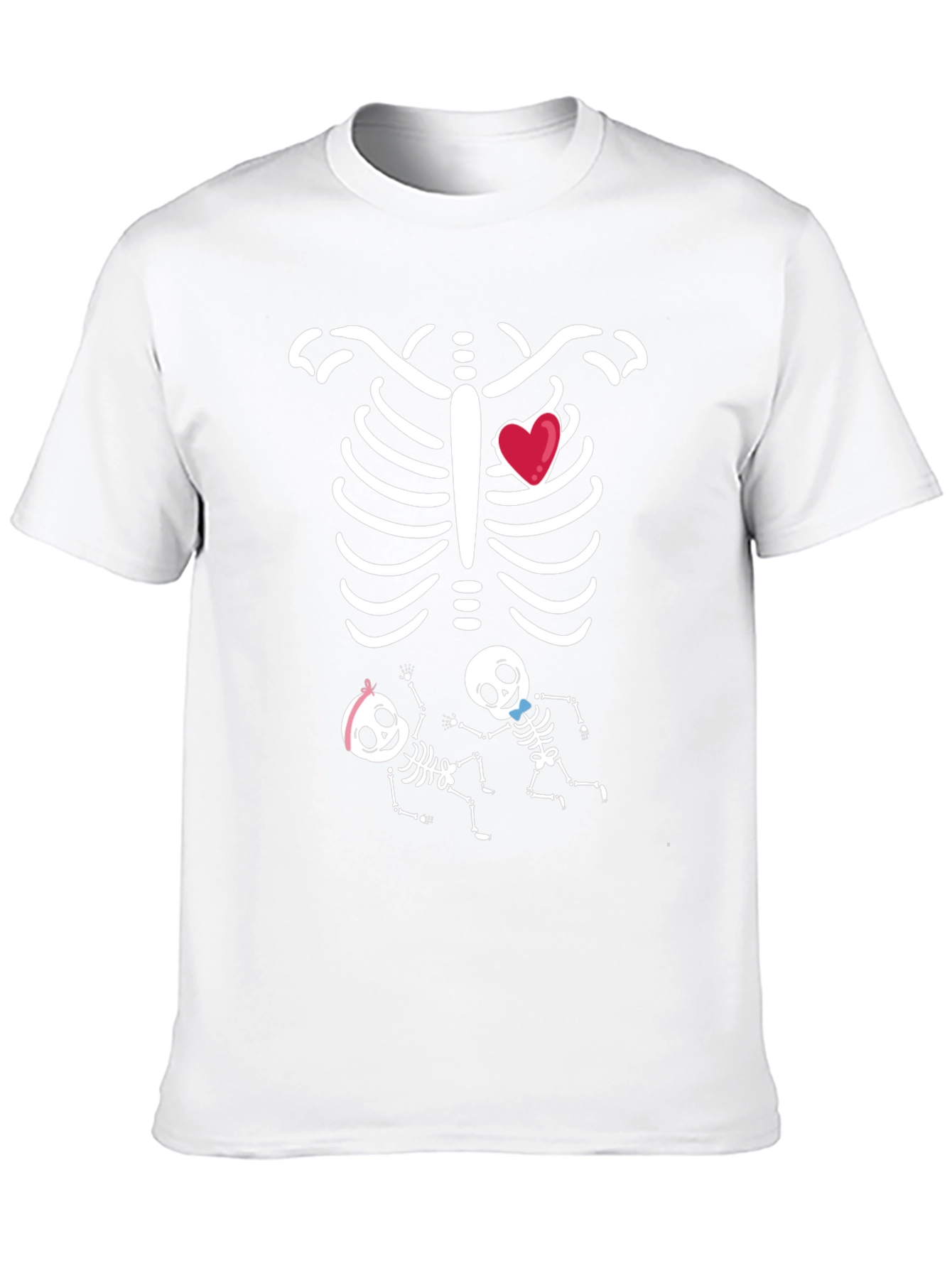 Funny Twin Skeleton Pregnancy T-Shirt