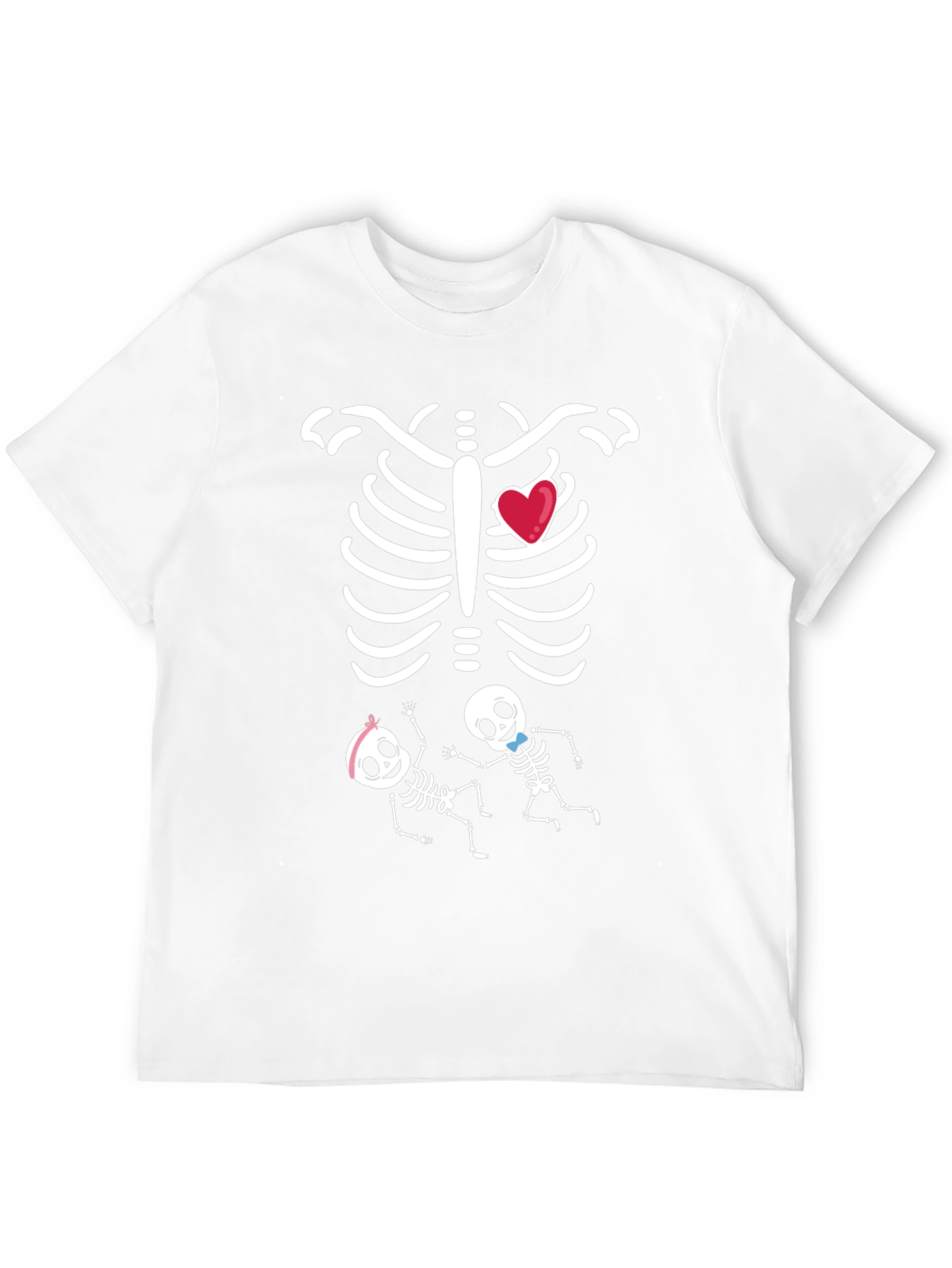 Funny Twin Skeleton Pregnancy T-Shirt
