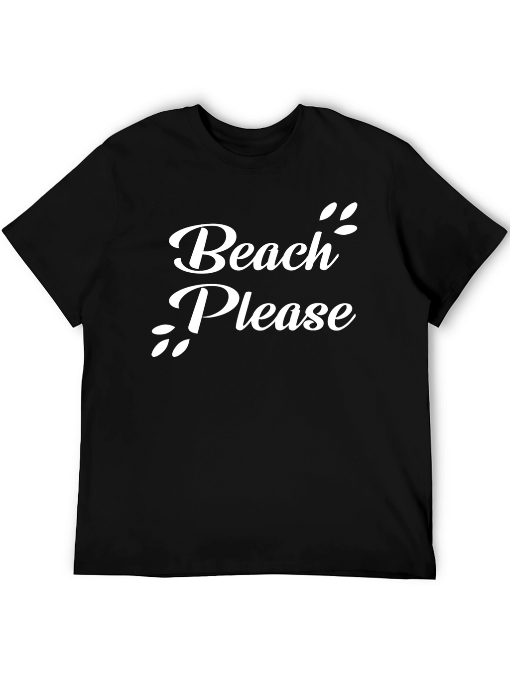 Beach Please Black Graphic T-Shirt
