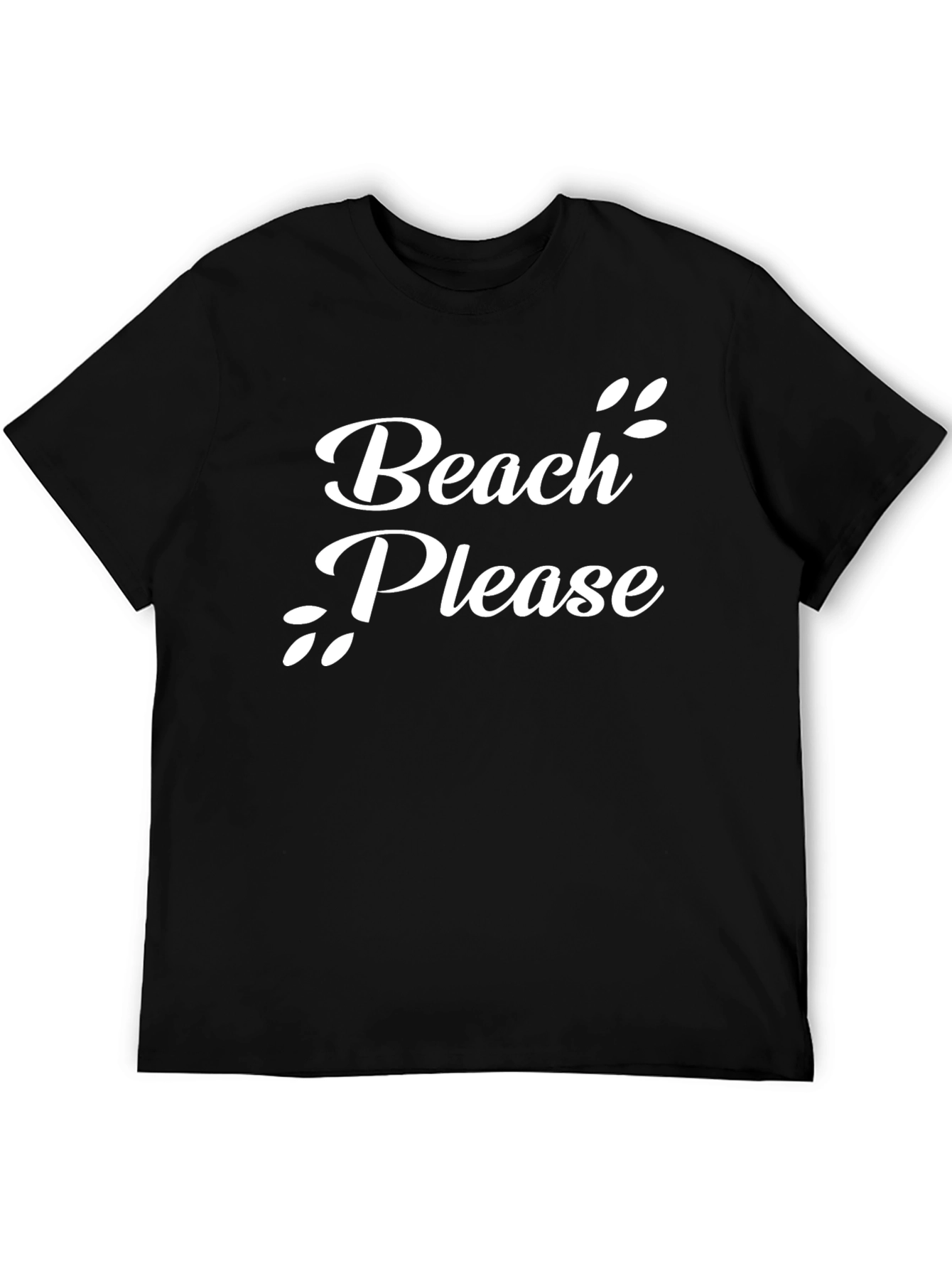 Beach Please Black Graphic T-Shirt