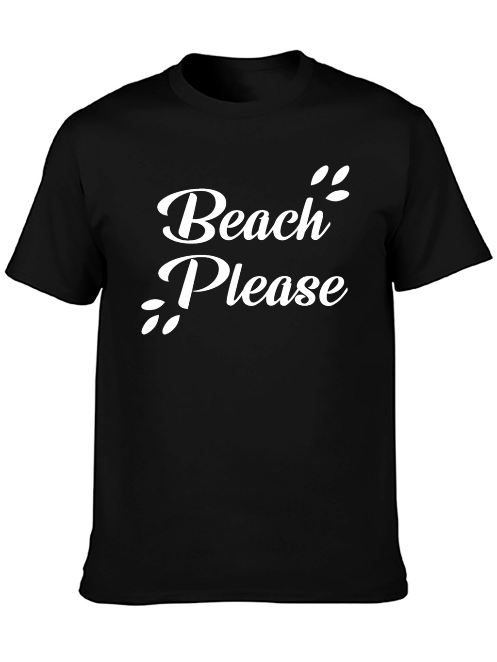 Beach Please Black Graphic T-Shirt
