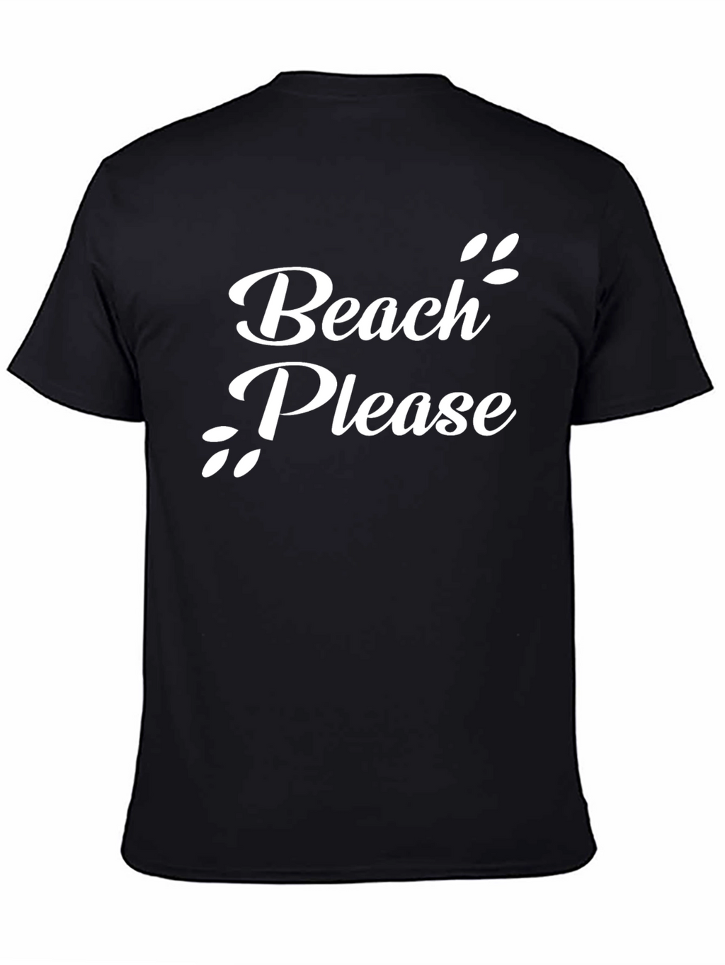 Beach Please Black Graphic T-Shirt
