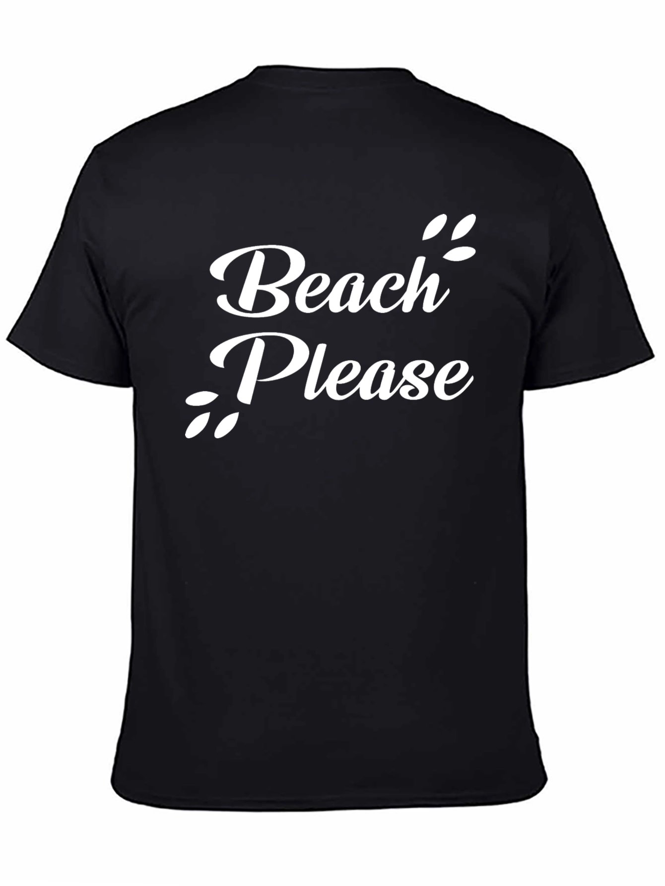 Beach Please Black Graphic T-Shirt
