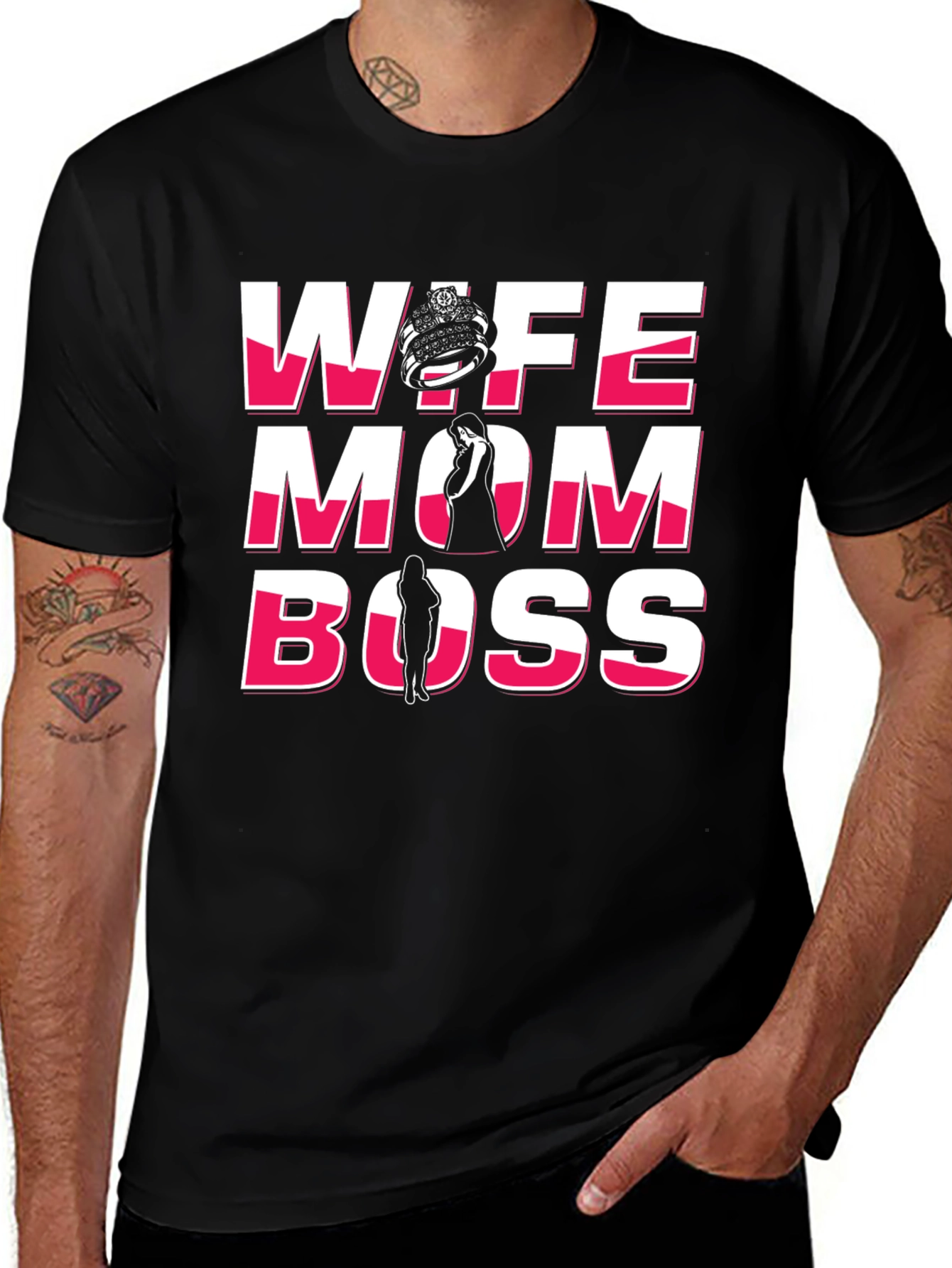 Wife Mom Boss Graphic T-Shirt