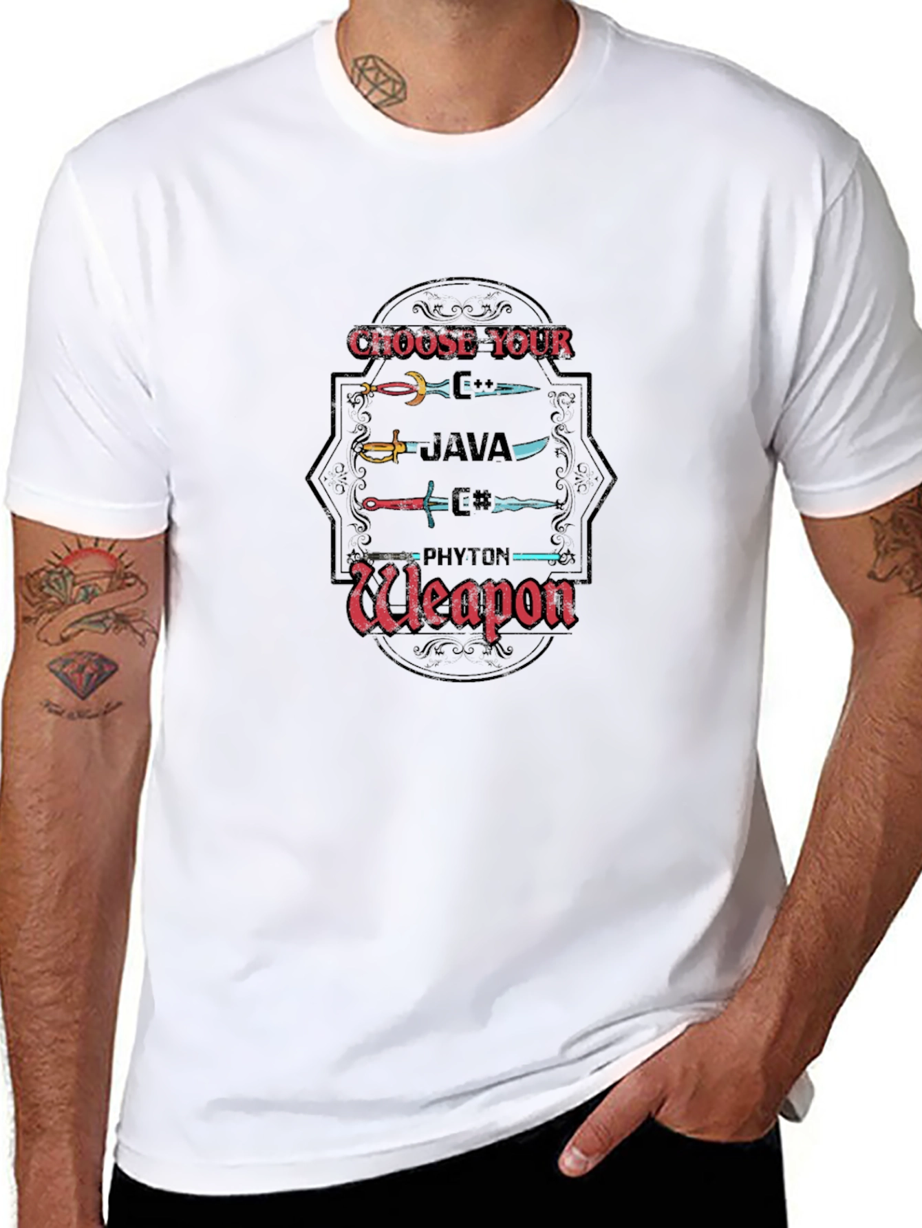 Choose Your Weapon Java Python Programmer T-Shirt