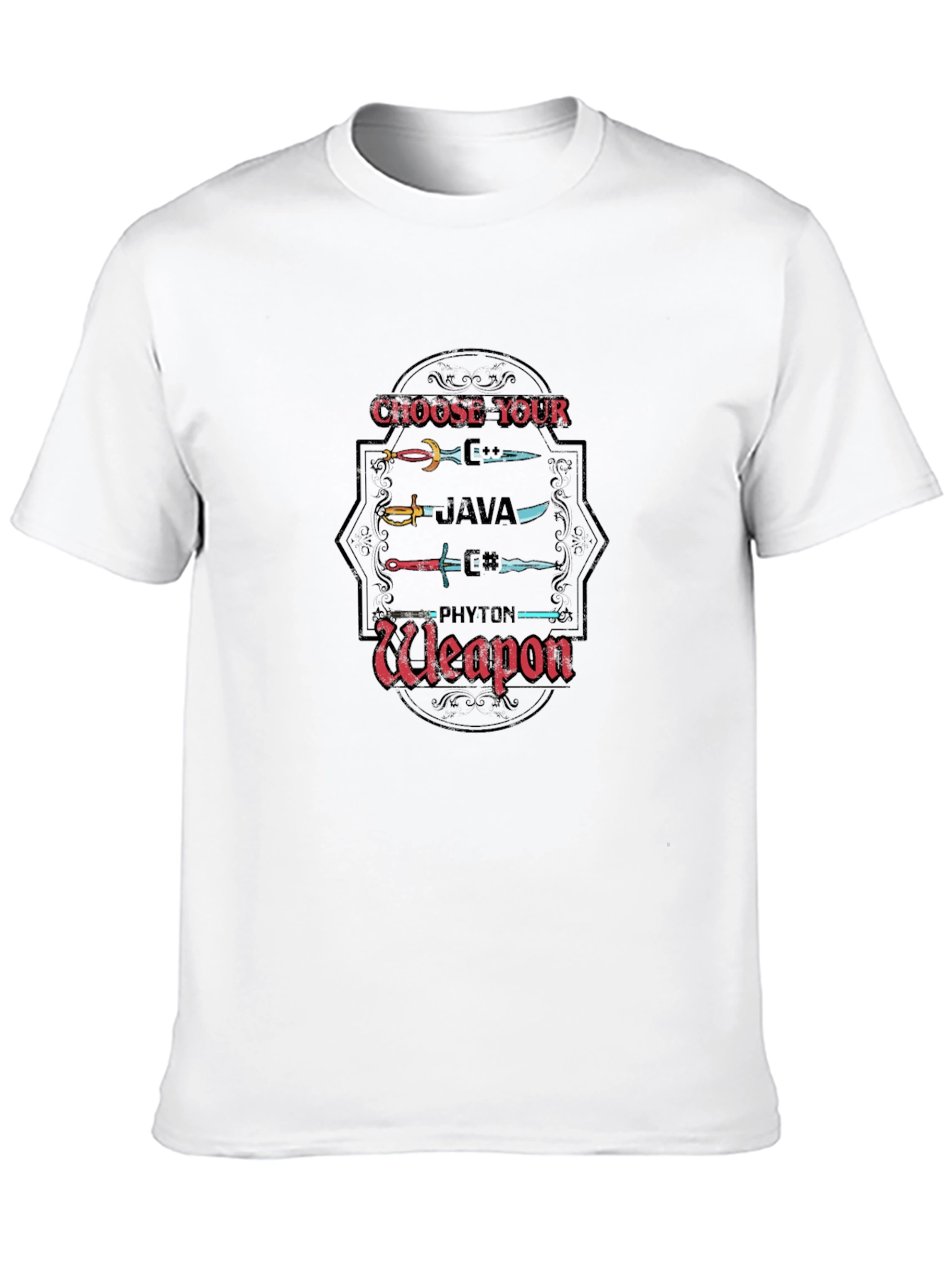 Choose Your Weapon Java Python Programmer T-Shirt