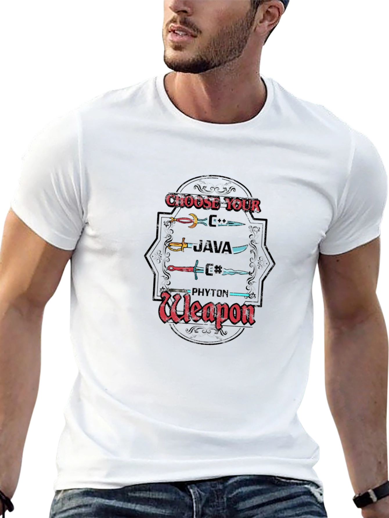 Choose Your Weapon Java Python Programmer T-Shirt