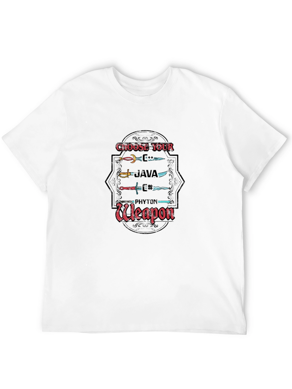 Choose Your Weapon Java Python Programmer T-Shirt