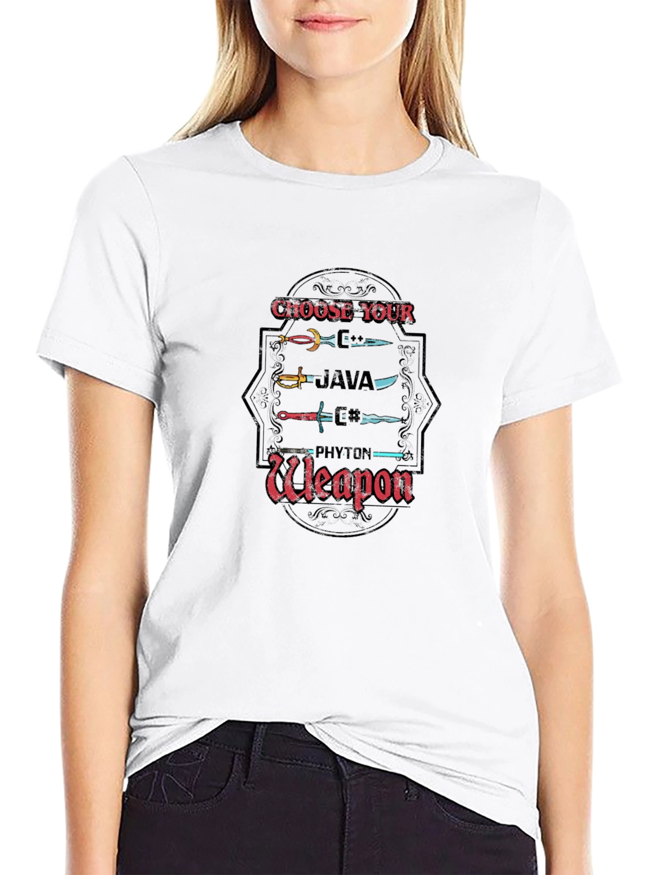 Choose Your Weapon Java Python Programmer T-Shirt