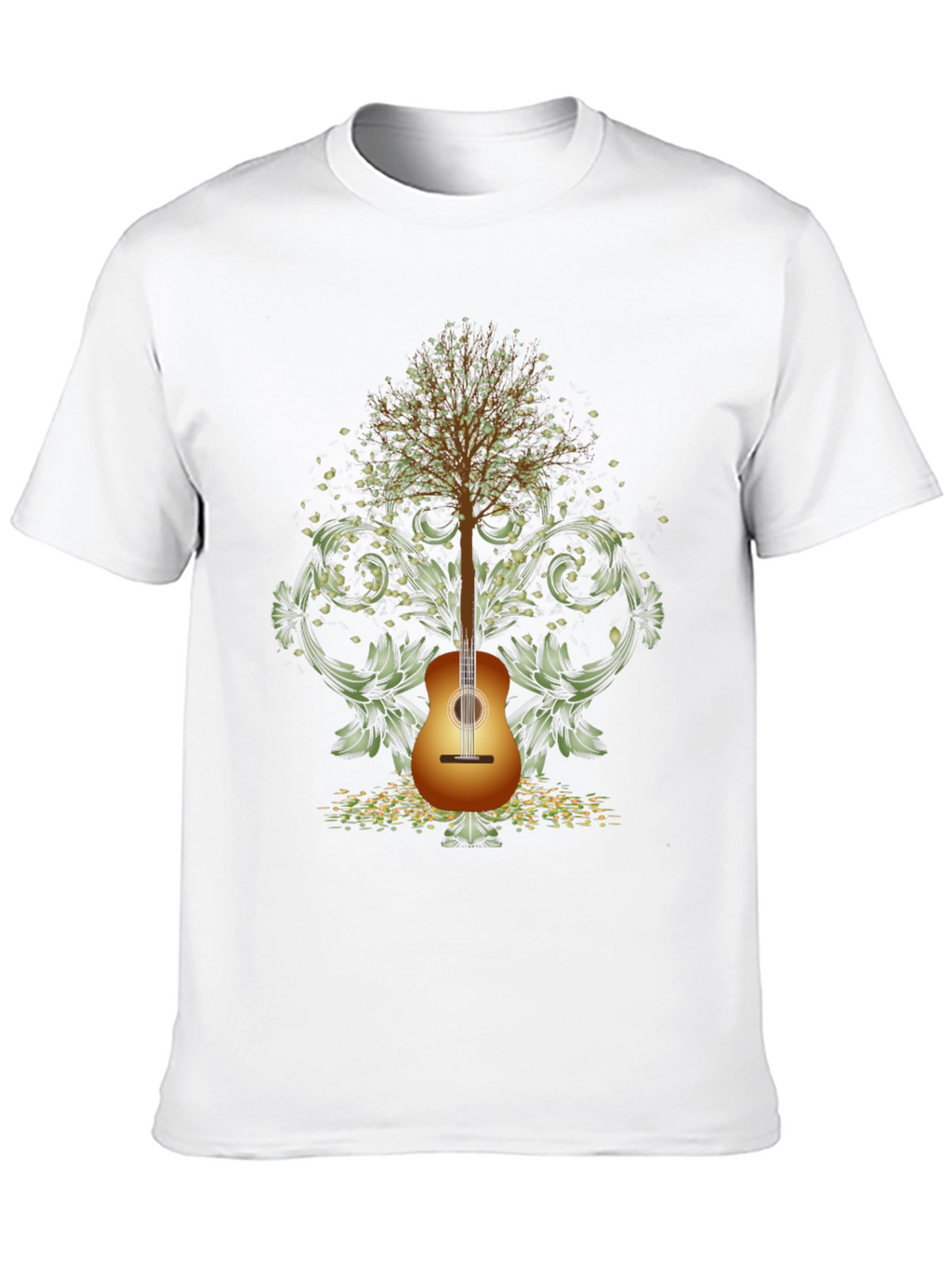 Guitar Tree Mens Black T-Shirt